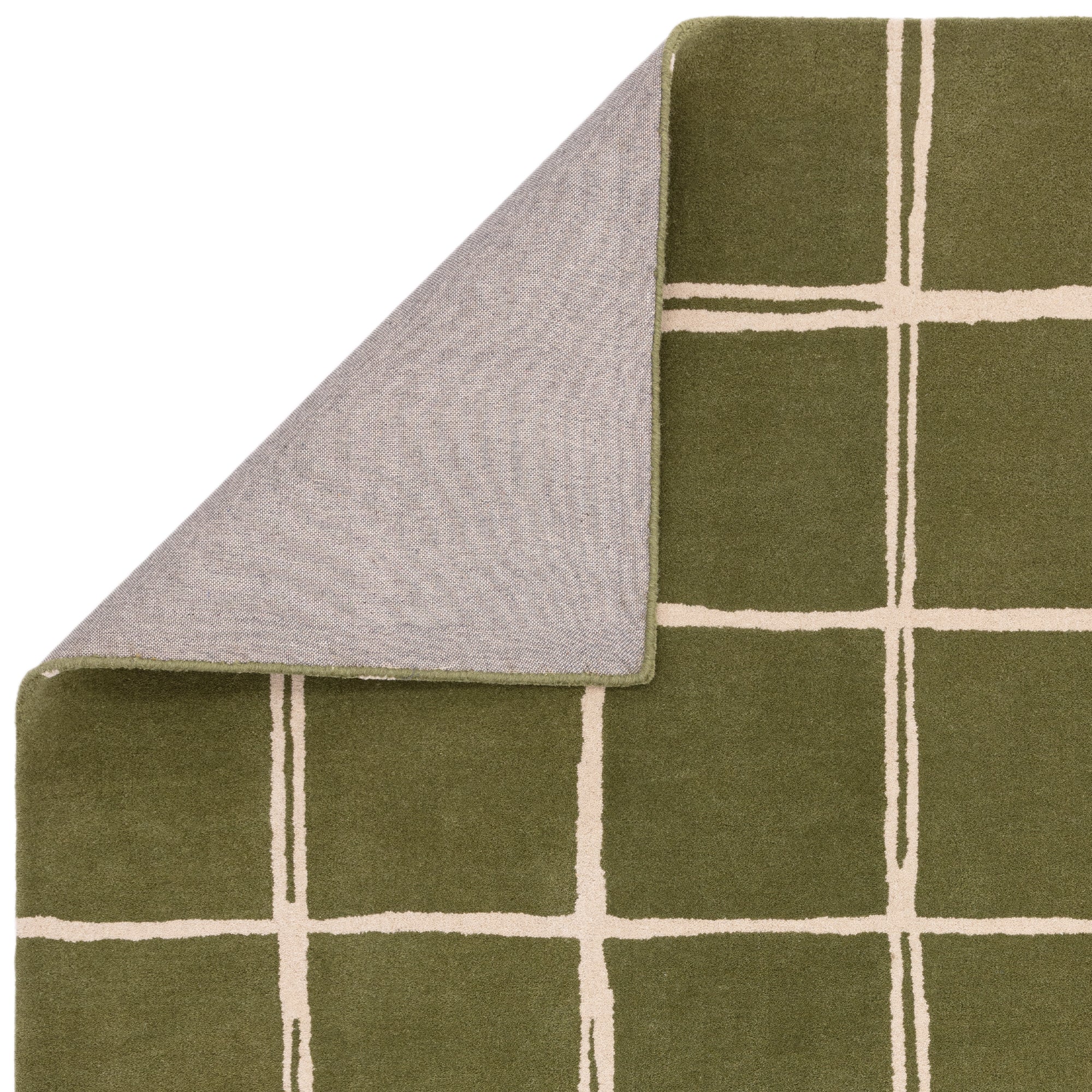 Contemporary Design Albany New Grid Olive Green Rug