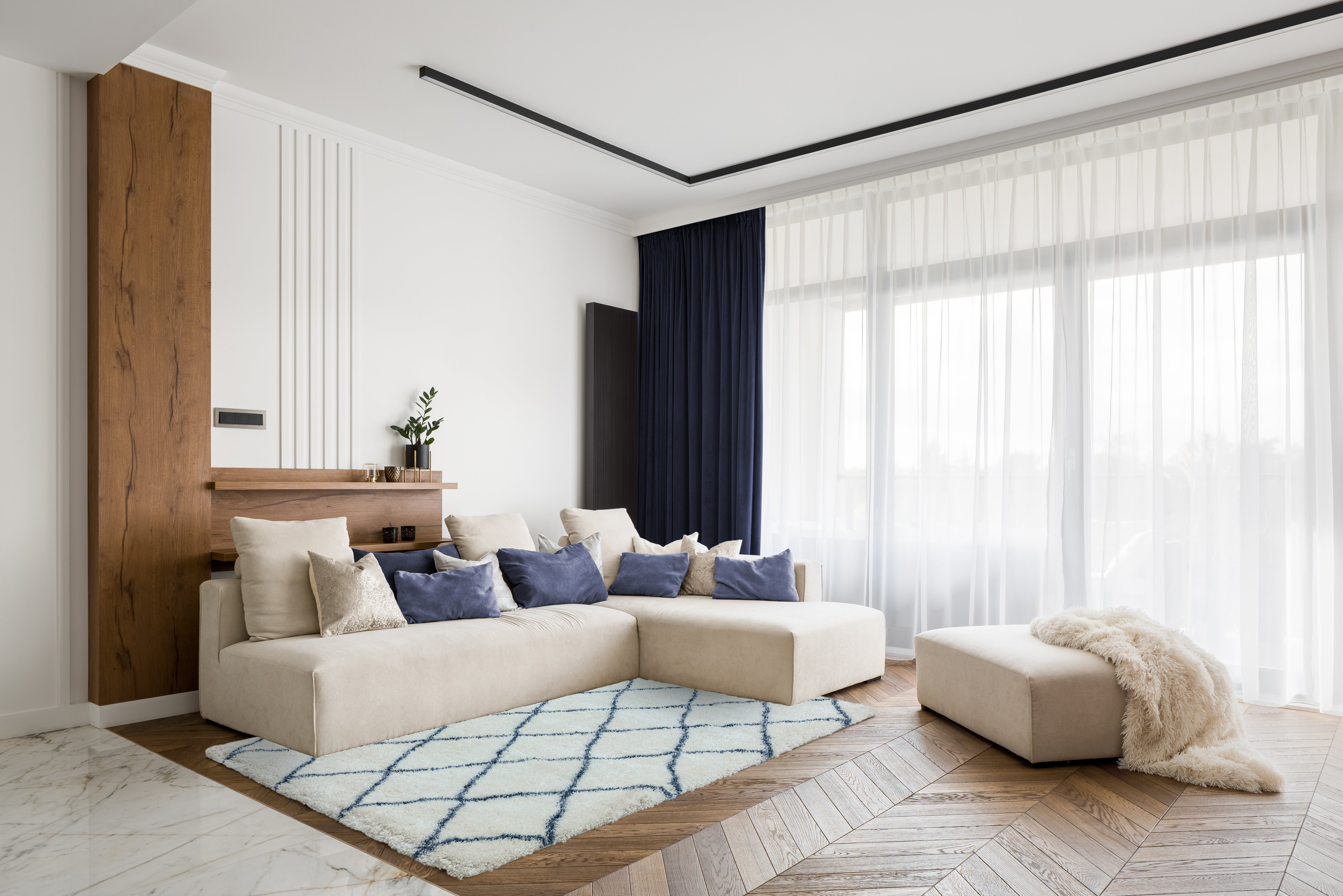 Alto AL03 Cream & Blue Rug