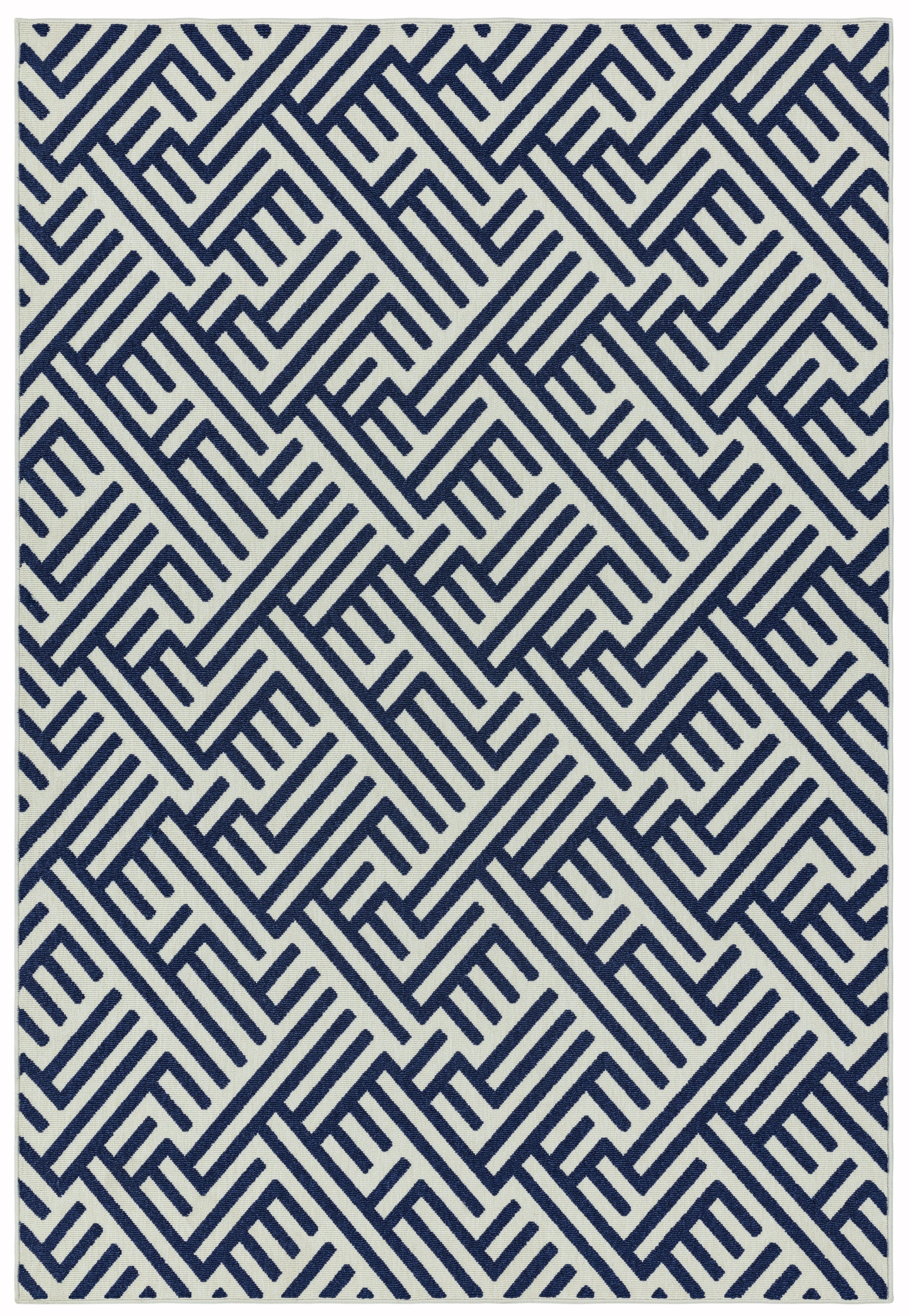 Antibes AN04 Blue / White Linear Rug