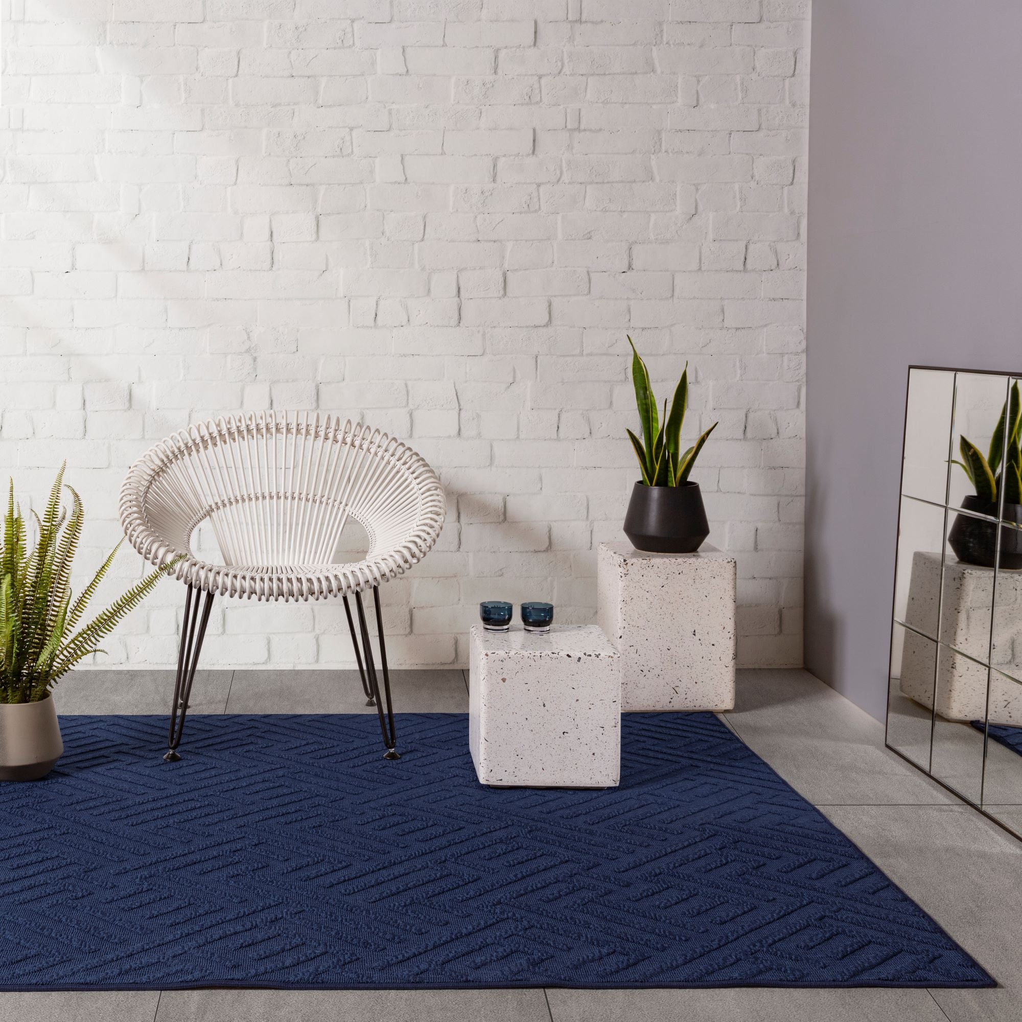 Antibes Anos Blue Linear Rug