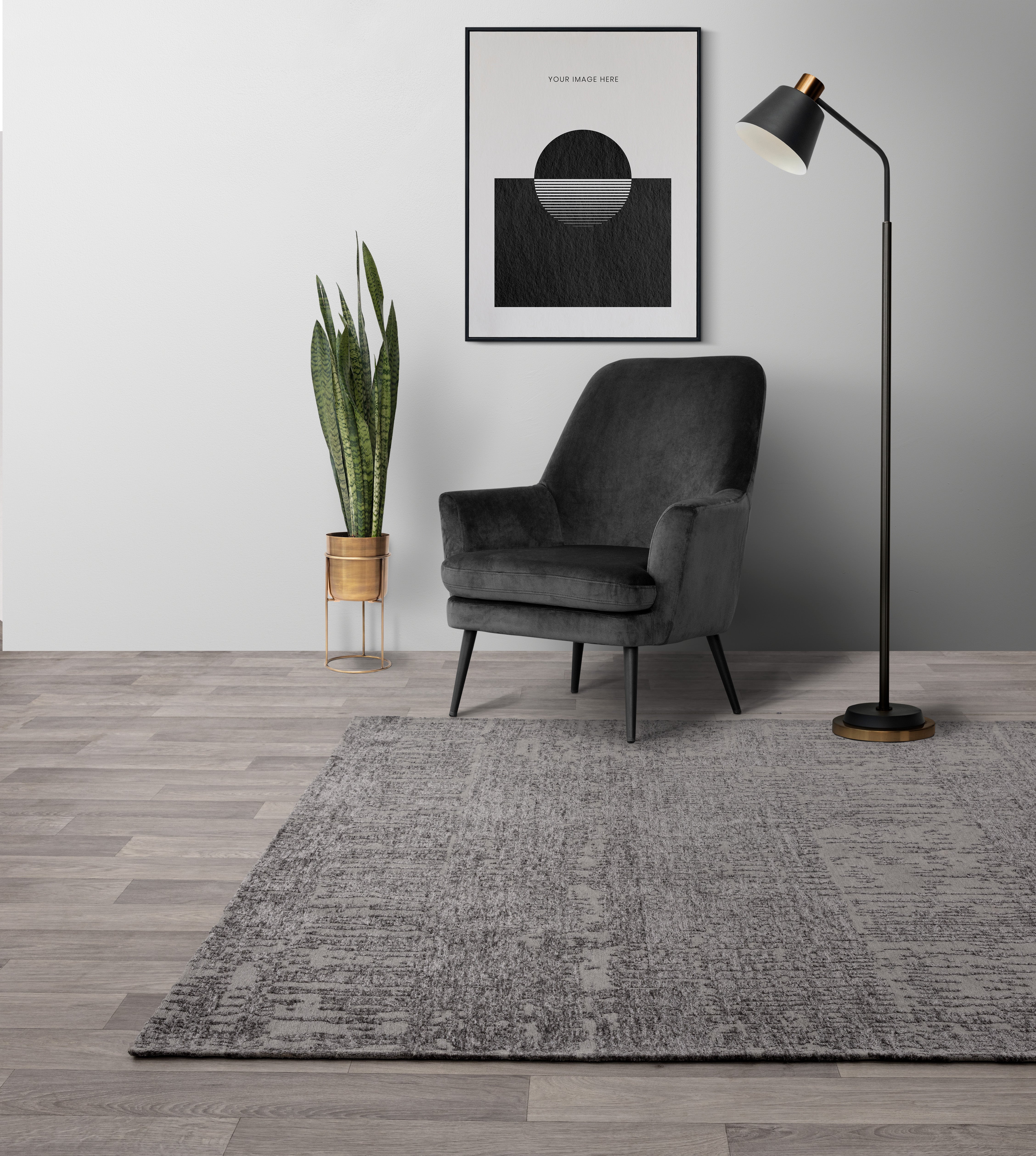 Contemporary Design Beau Carbon Rug