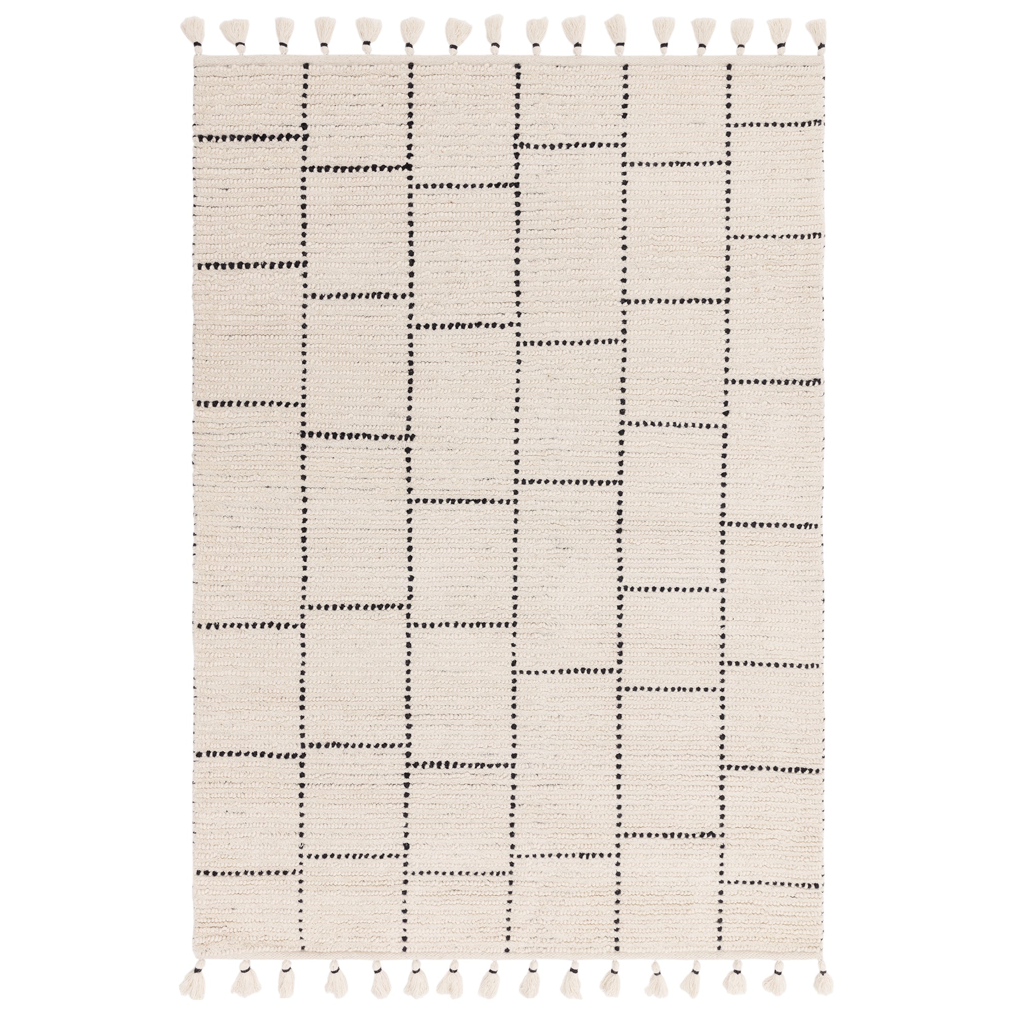 Boho Nepal Cream/Black Tile Rug