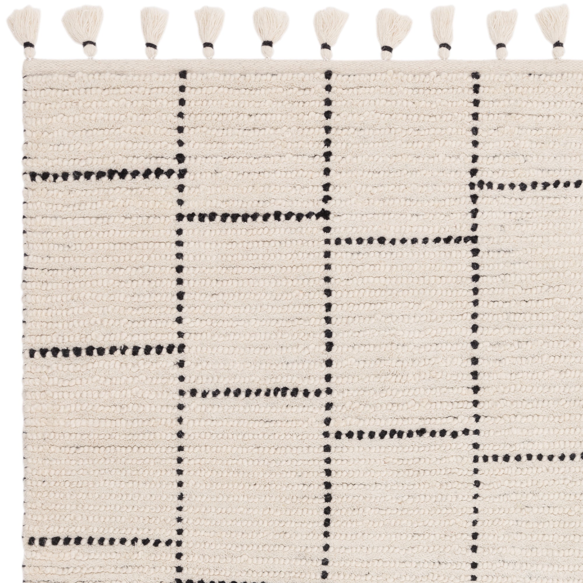 Boho Nepal Cream/Black Tile Rug