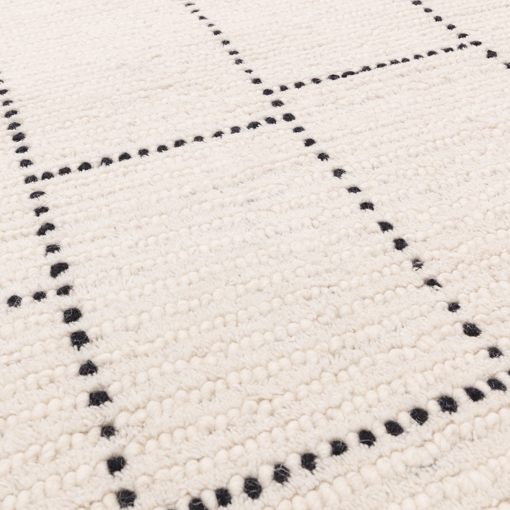 Boho Nepal Cream/Black Tile Rug
