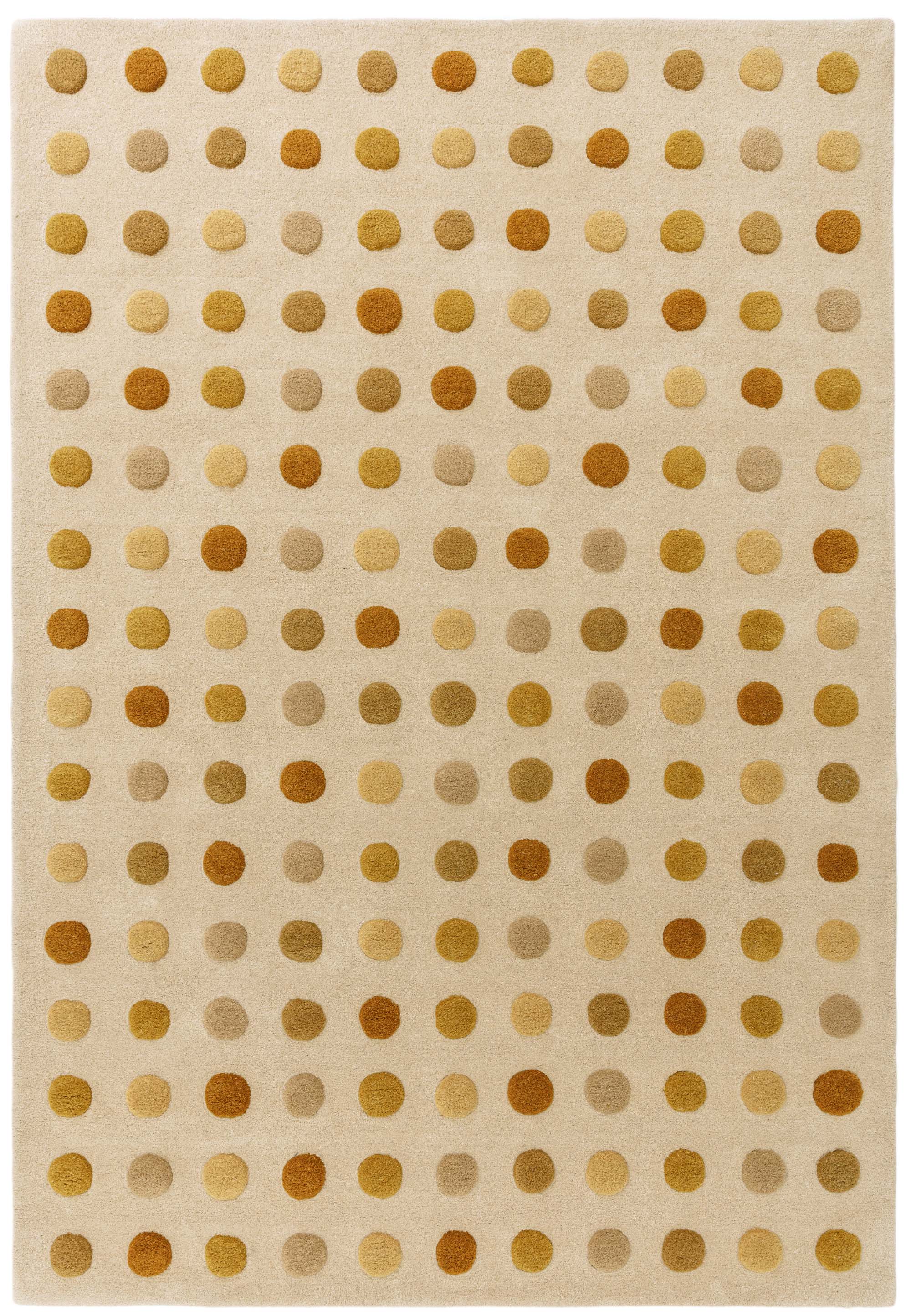 Contemporary Design Dotty Gold Yellow and Ochre Rug
