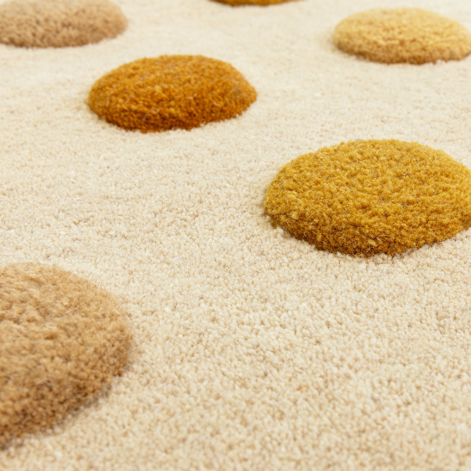 Contemporary Design Dotty Gold Yellow and Ochre Rug