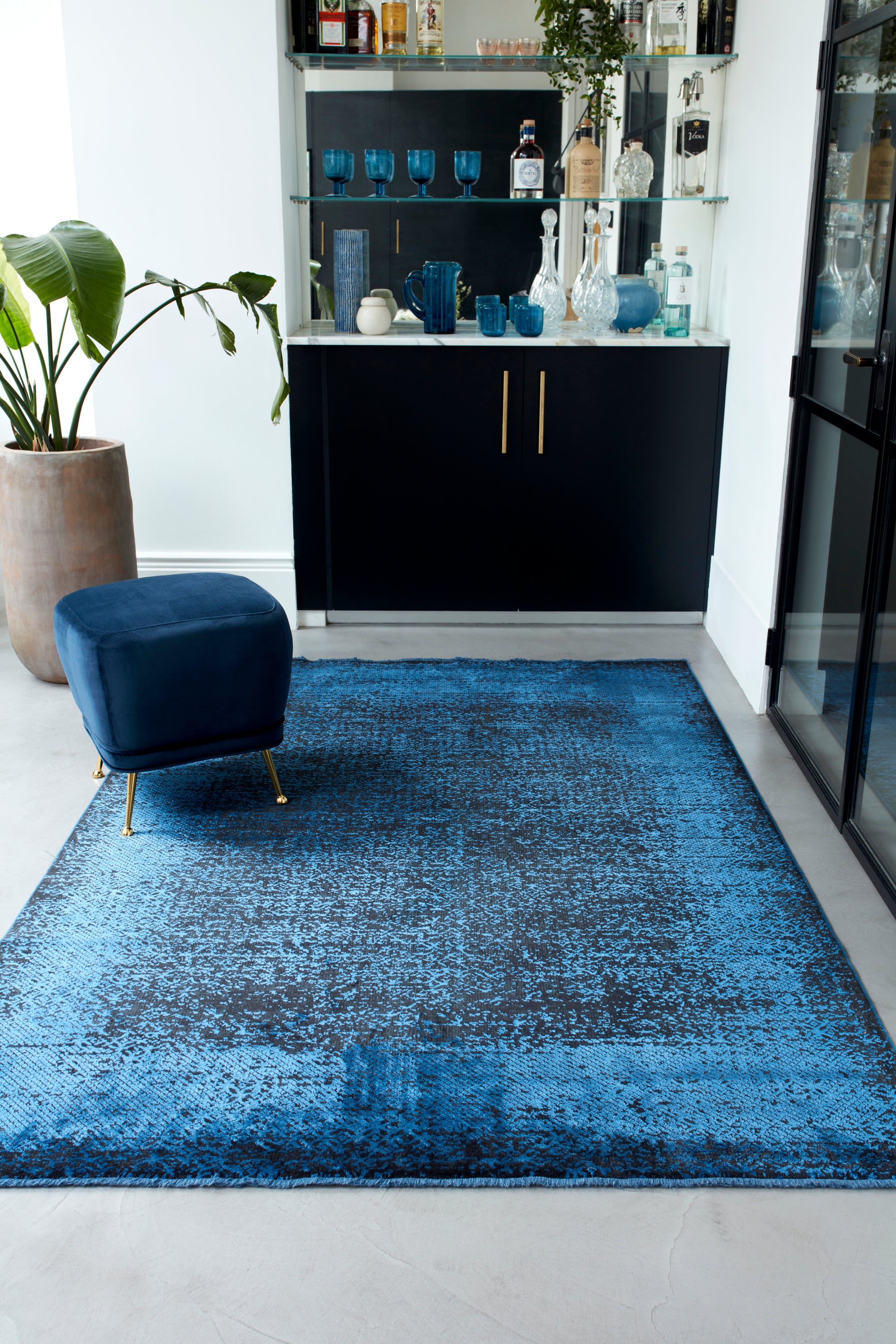 Contemporary Design Elodie Indigo/Black Rug