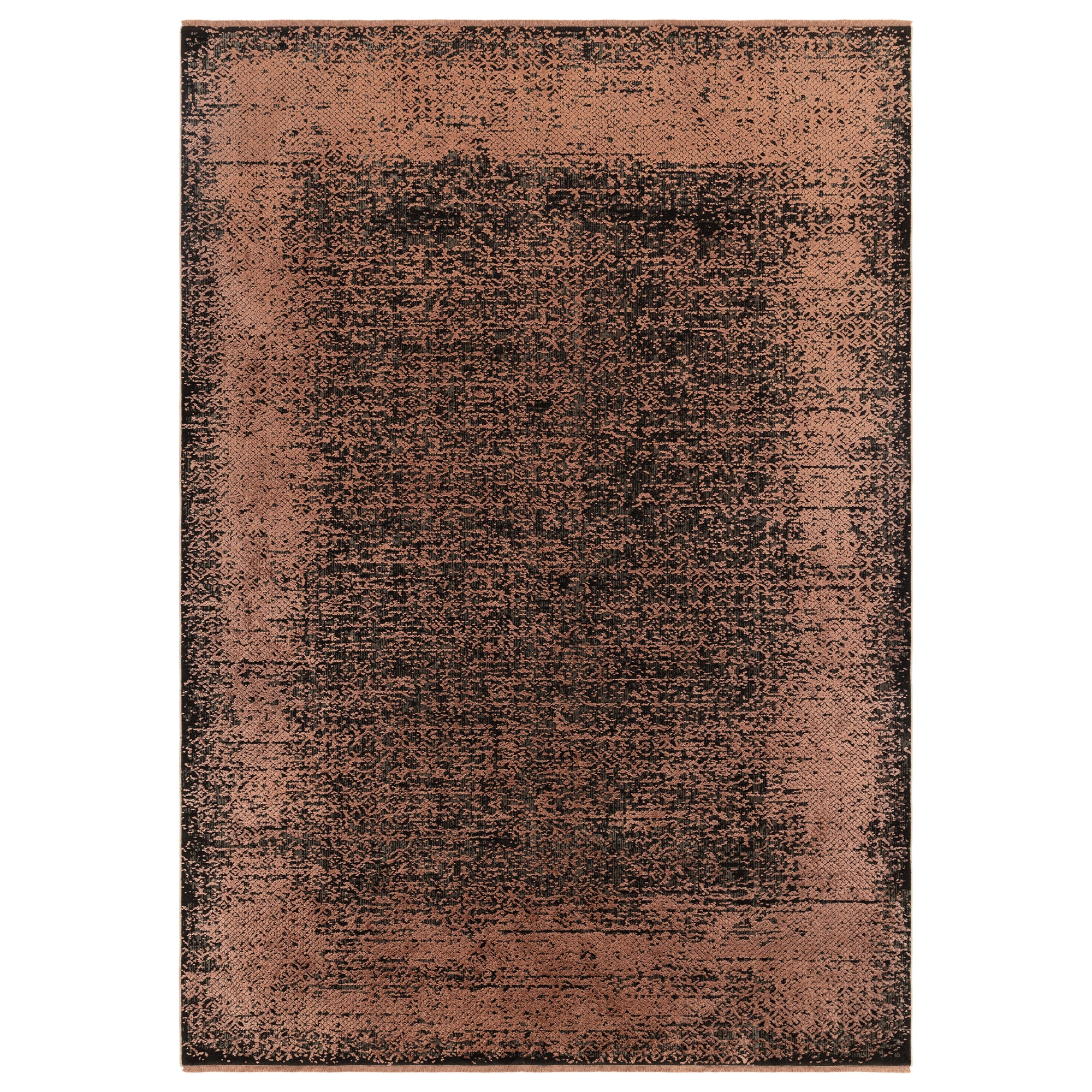 Contemporary Design Elodie Terracotta Black Rug