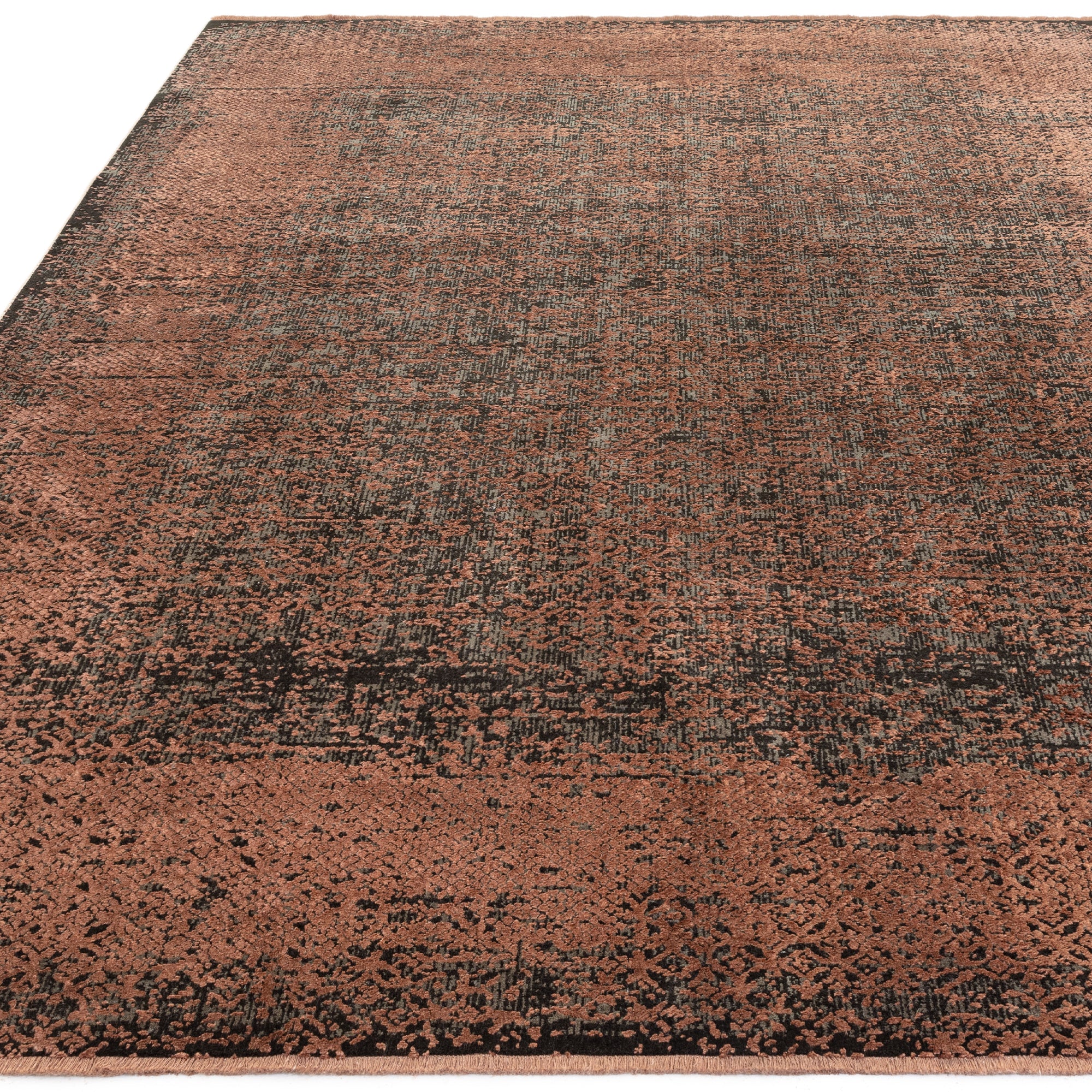 Contemporary Design Elodie Terracotta Black Rug