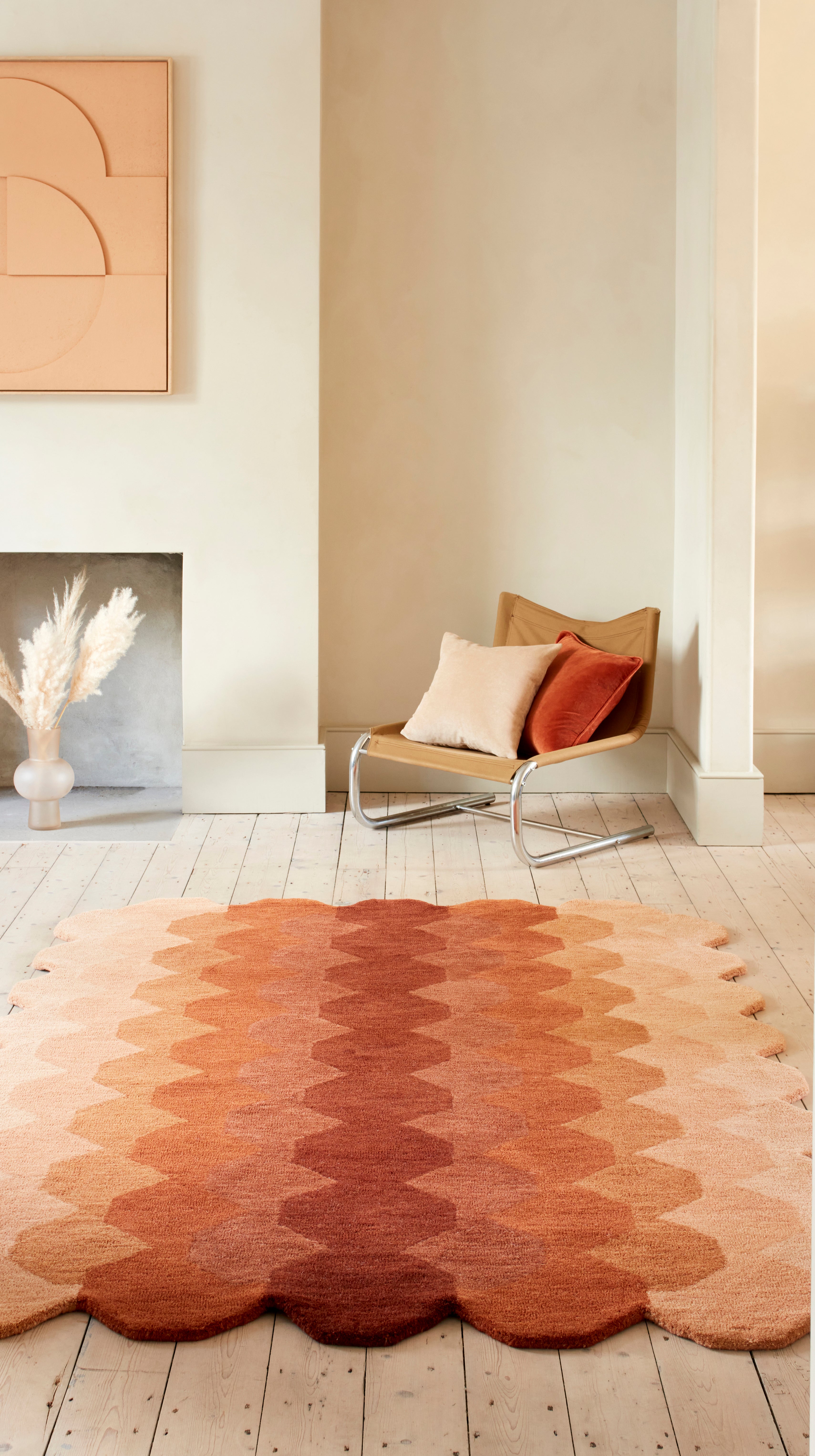 Contemporary Design Hive Rust Rug