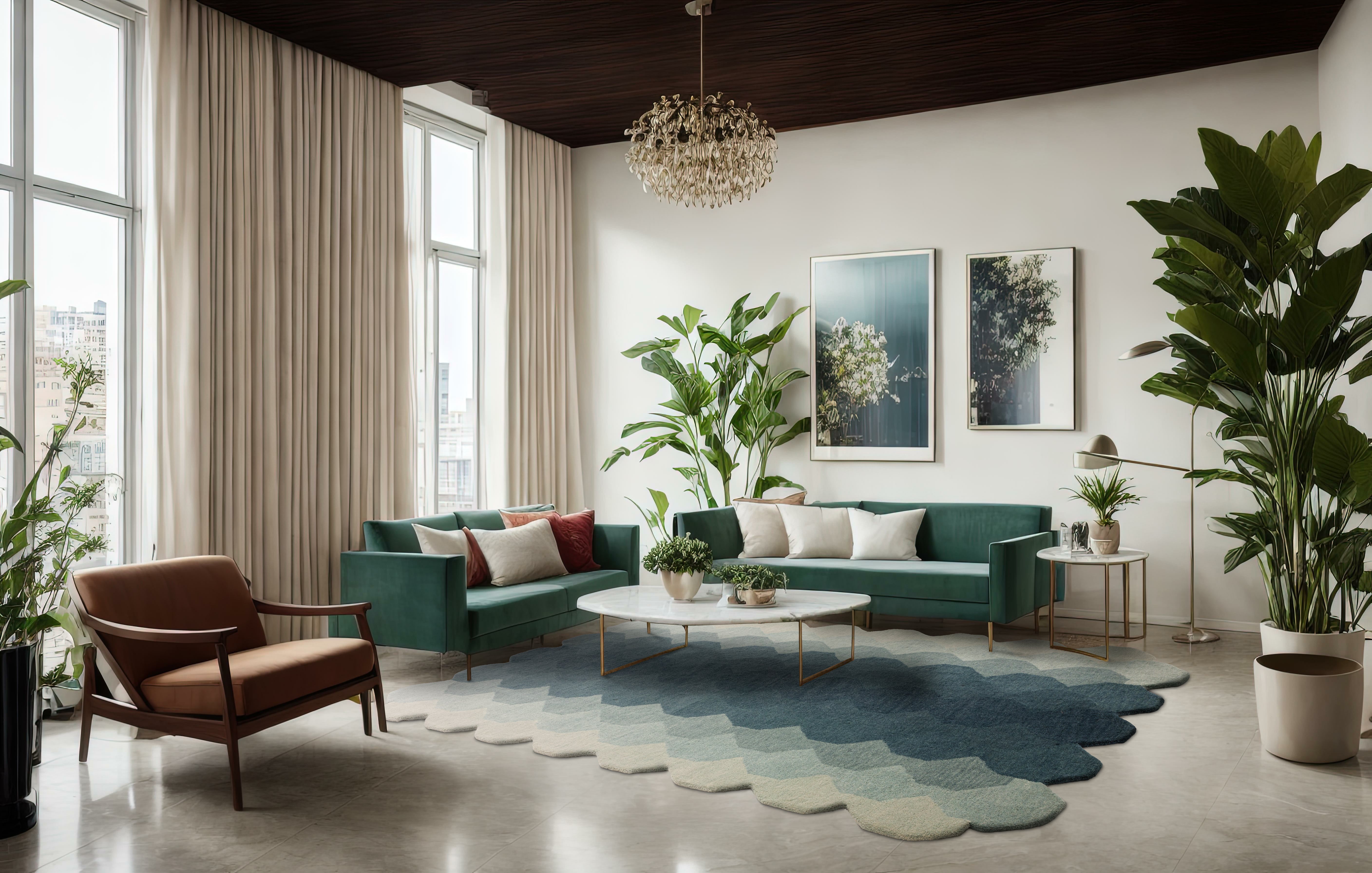Contemporary Design Hive Teal Rug