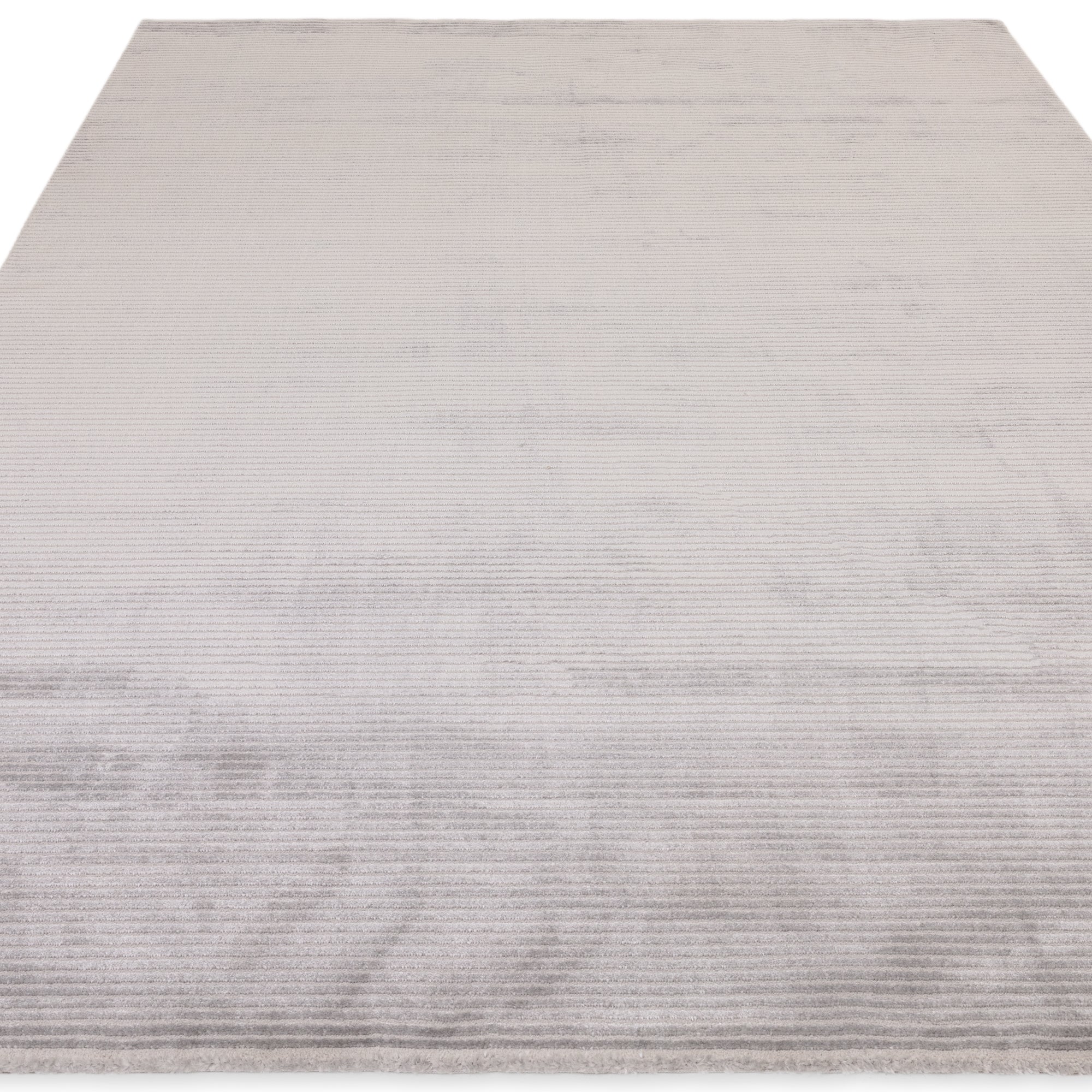 Kuza Plain Stripe Silver Rug