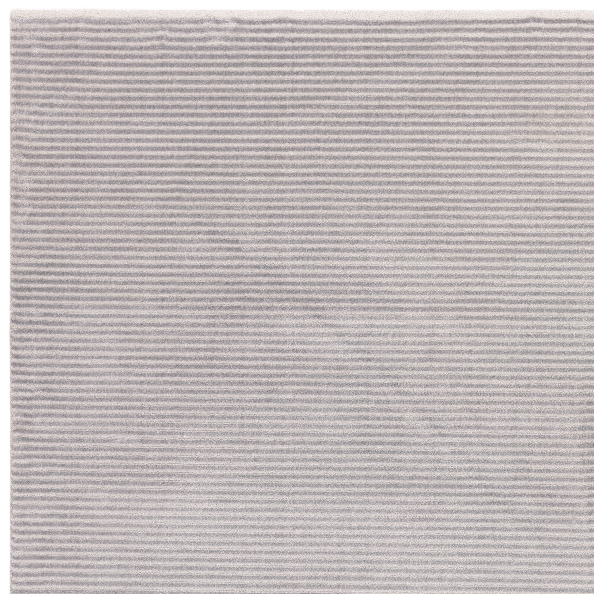 Kuza Plain Stripe Silver Rug