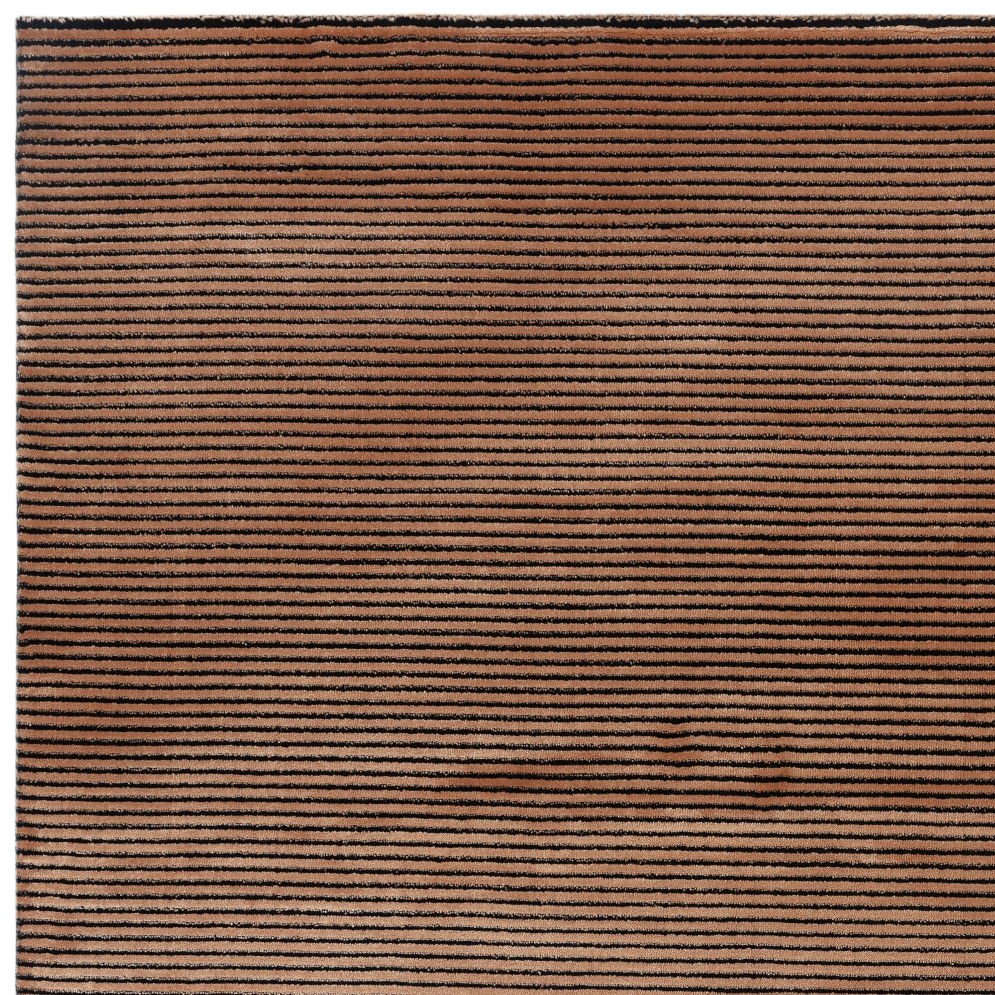 Kuza Plain Stripe Terracotta Rug