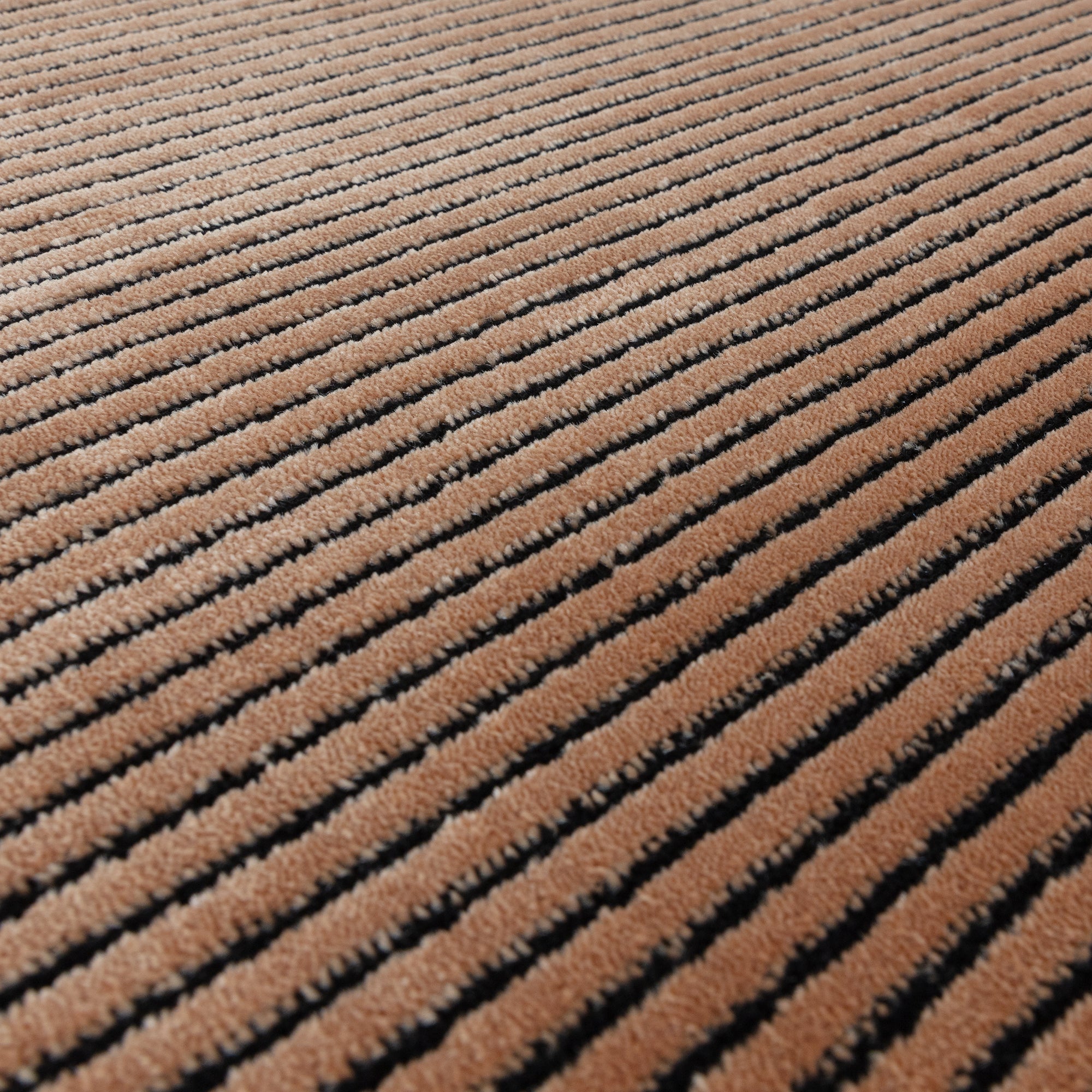 Kuza Plain Stripe Terracotta Rug