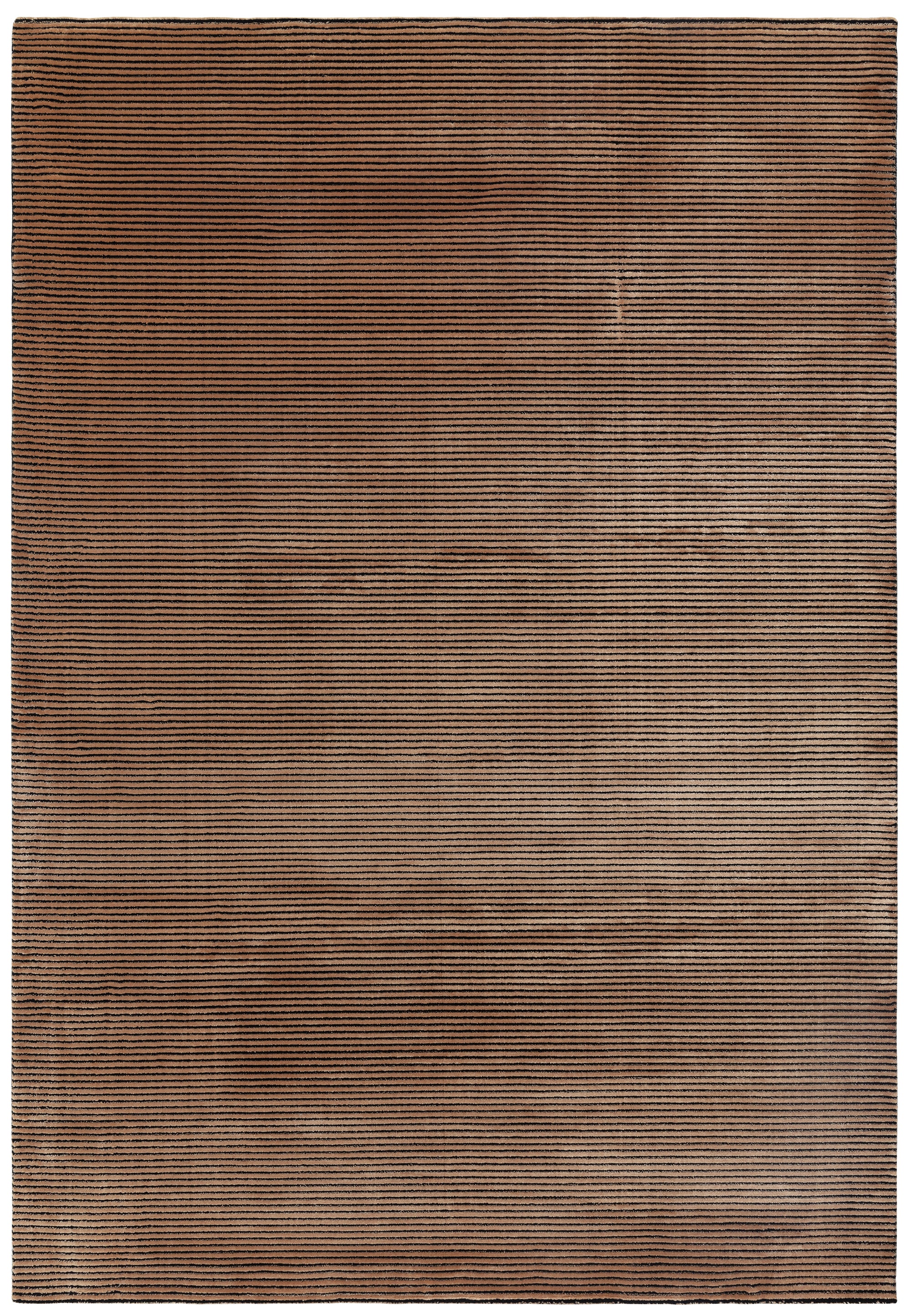 Kuza Plain Stripe Terracotta Rug