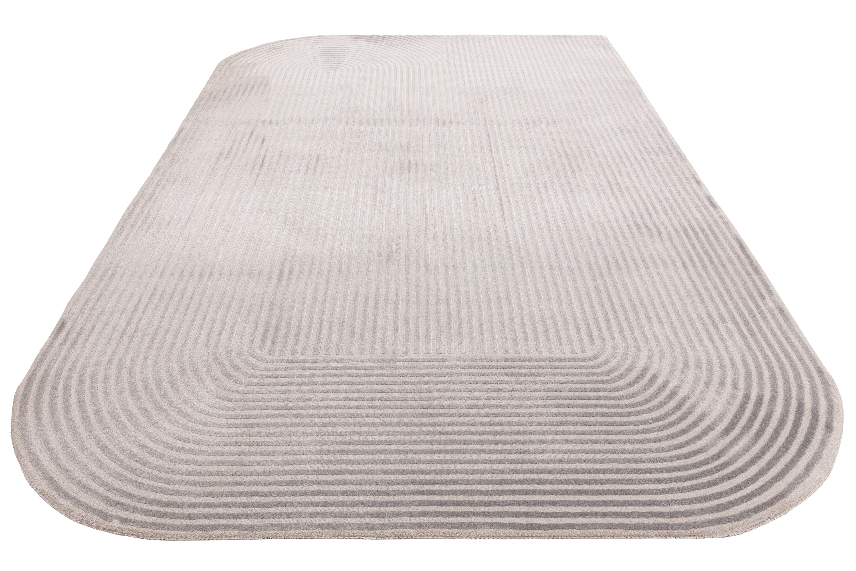 Kuza Shape Silver / Grey Rug