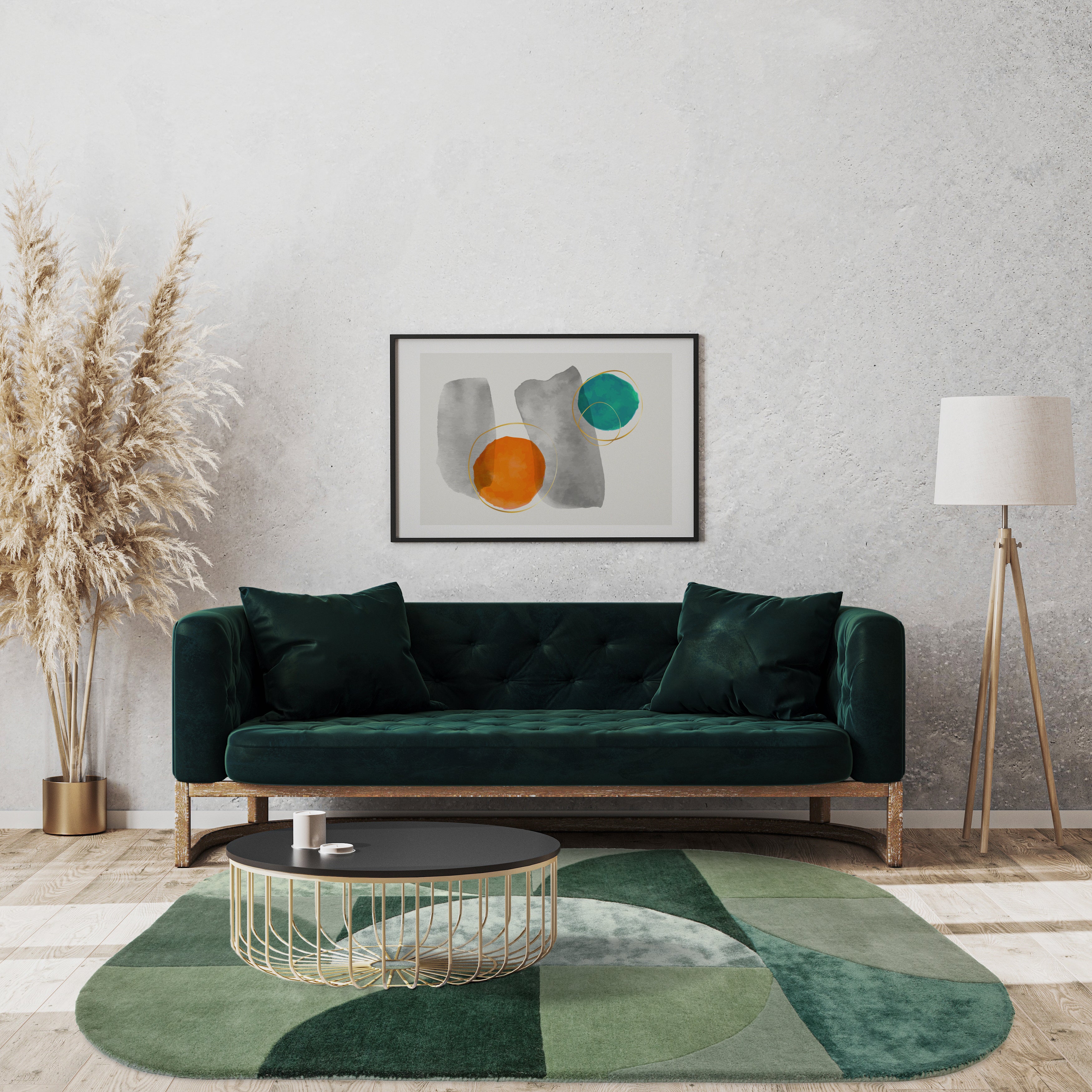 Matrix 75 Oval Forest green Rug