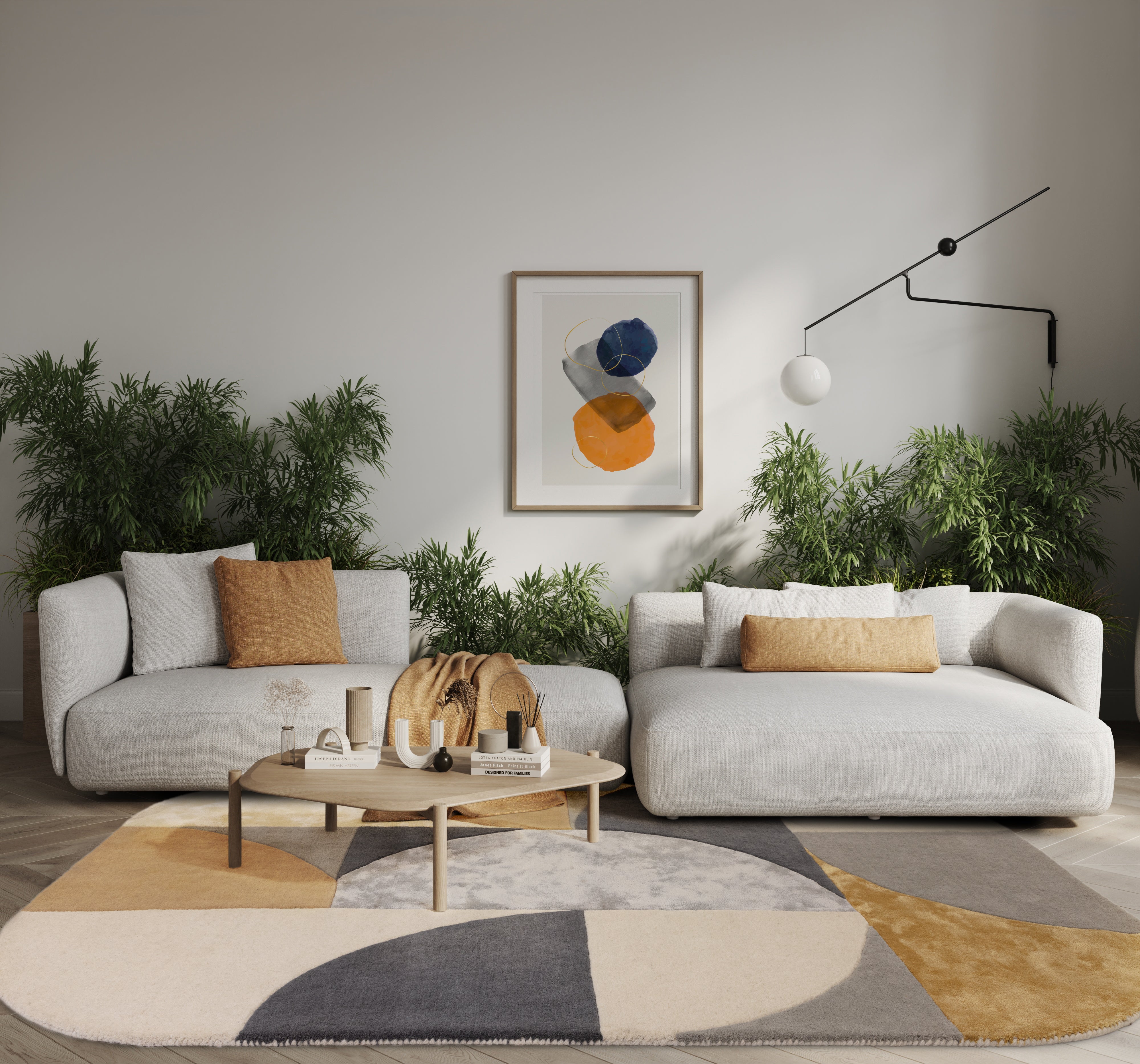 Matrix 76 Oval Sunset yellow ochre rug