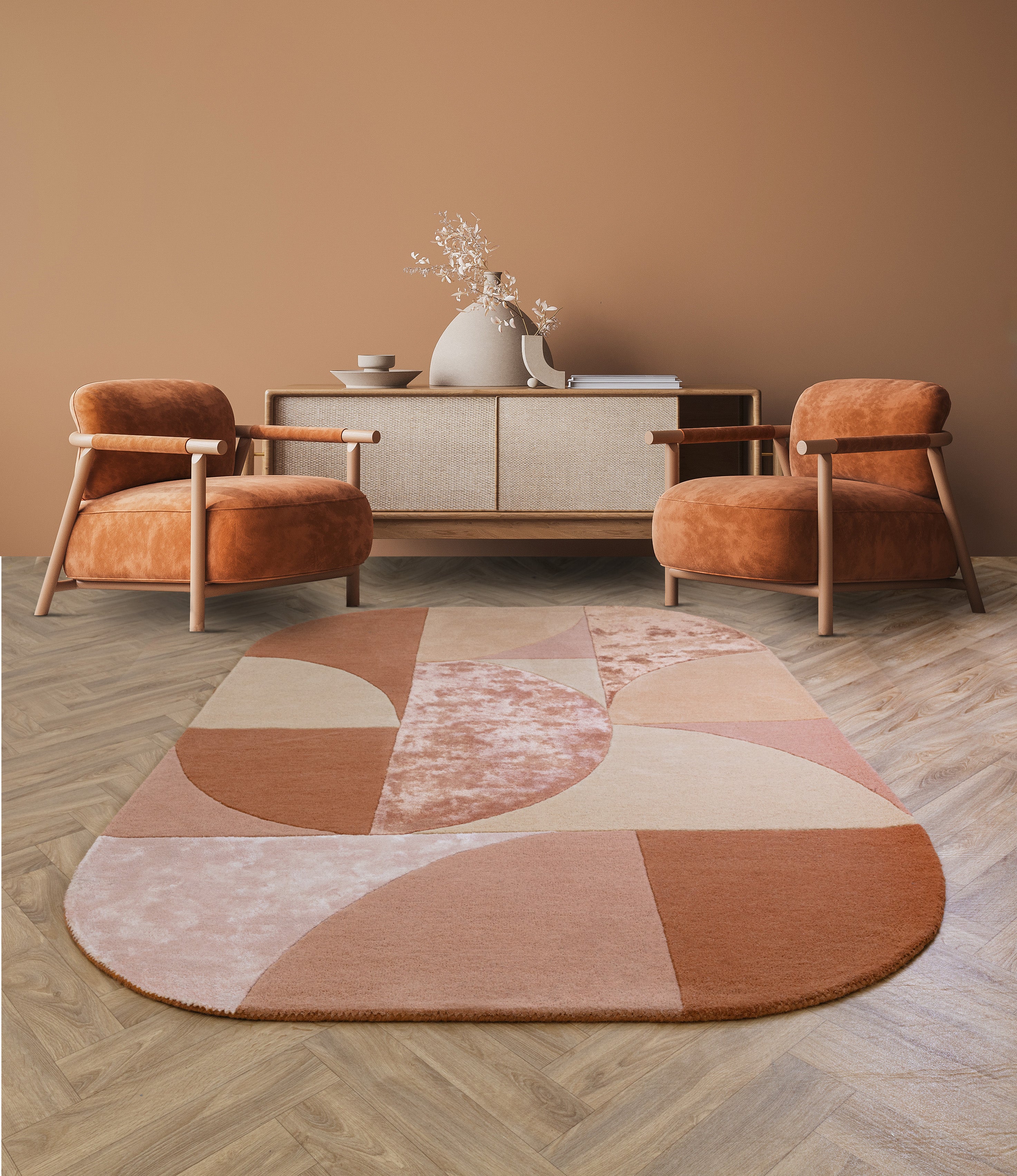 Matrix 78 Oval Earth Orange Rug