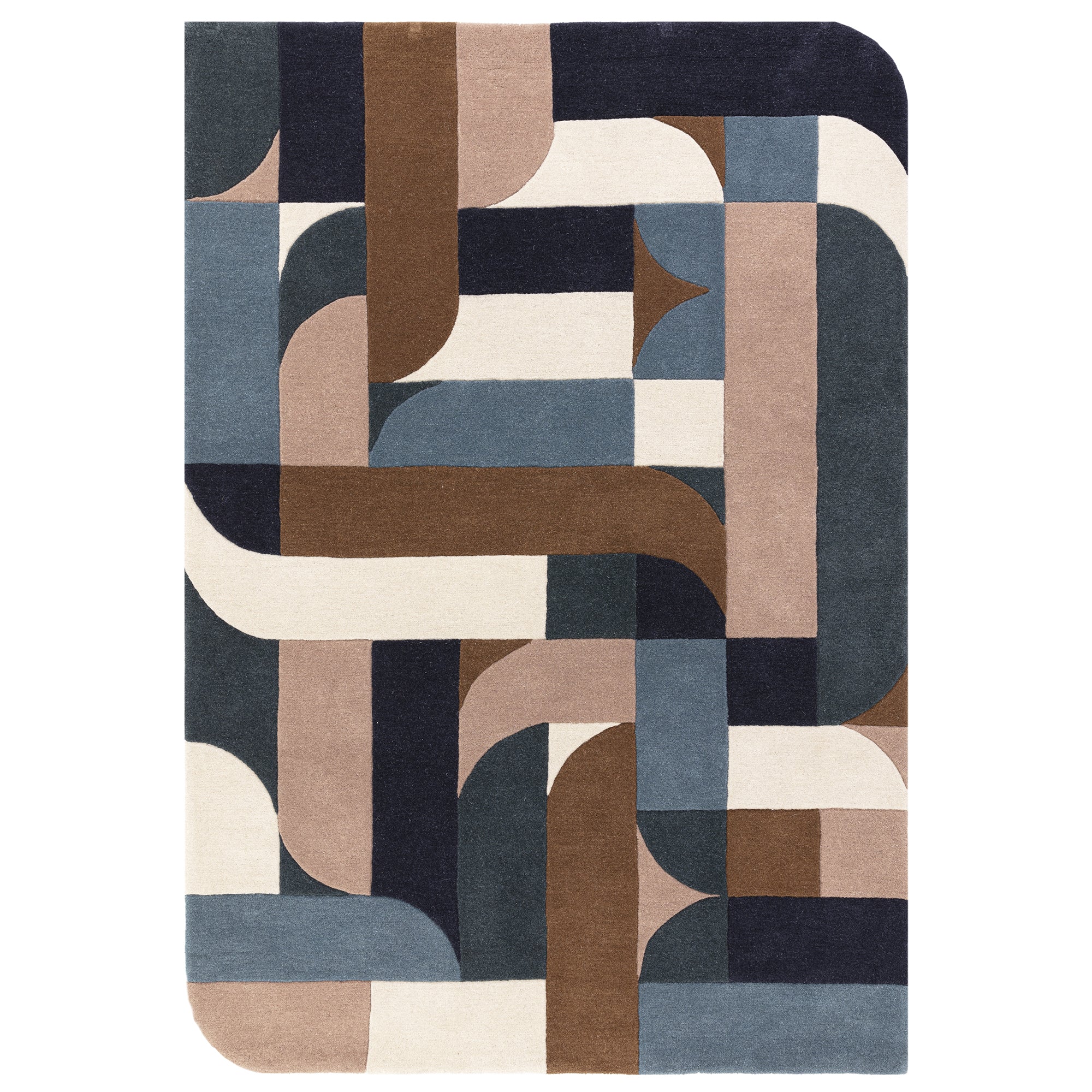 Matrix Klotski 89 Teal Rug