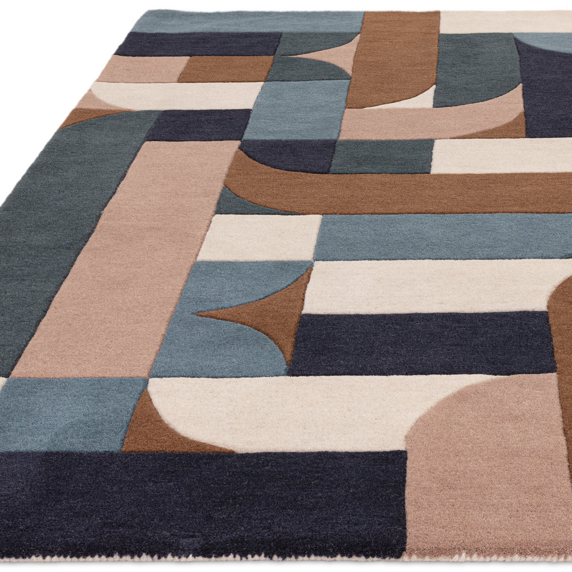 Matrix Klotski 89 Teal Rug