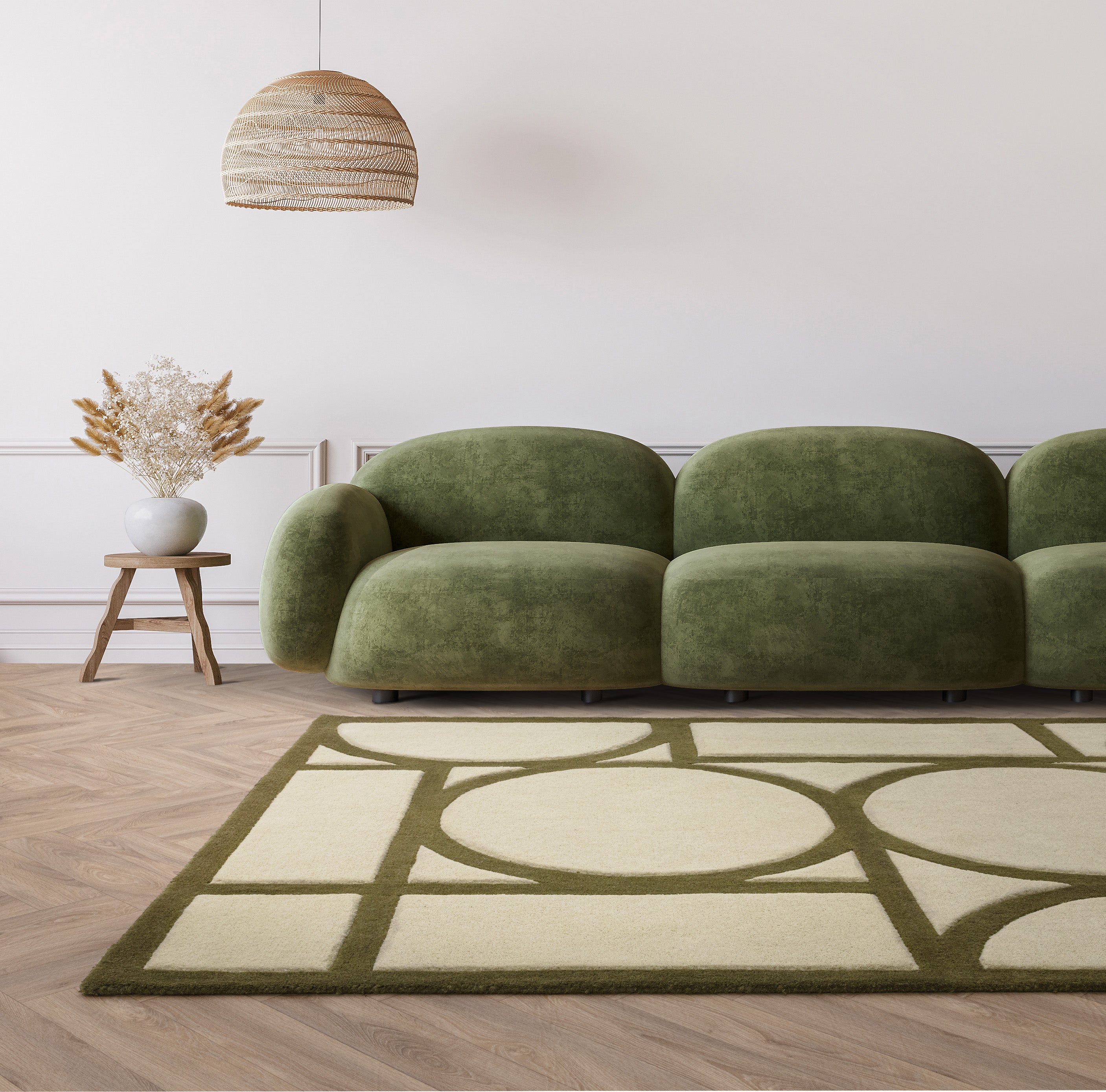 Metro Khaki green rug