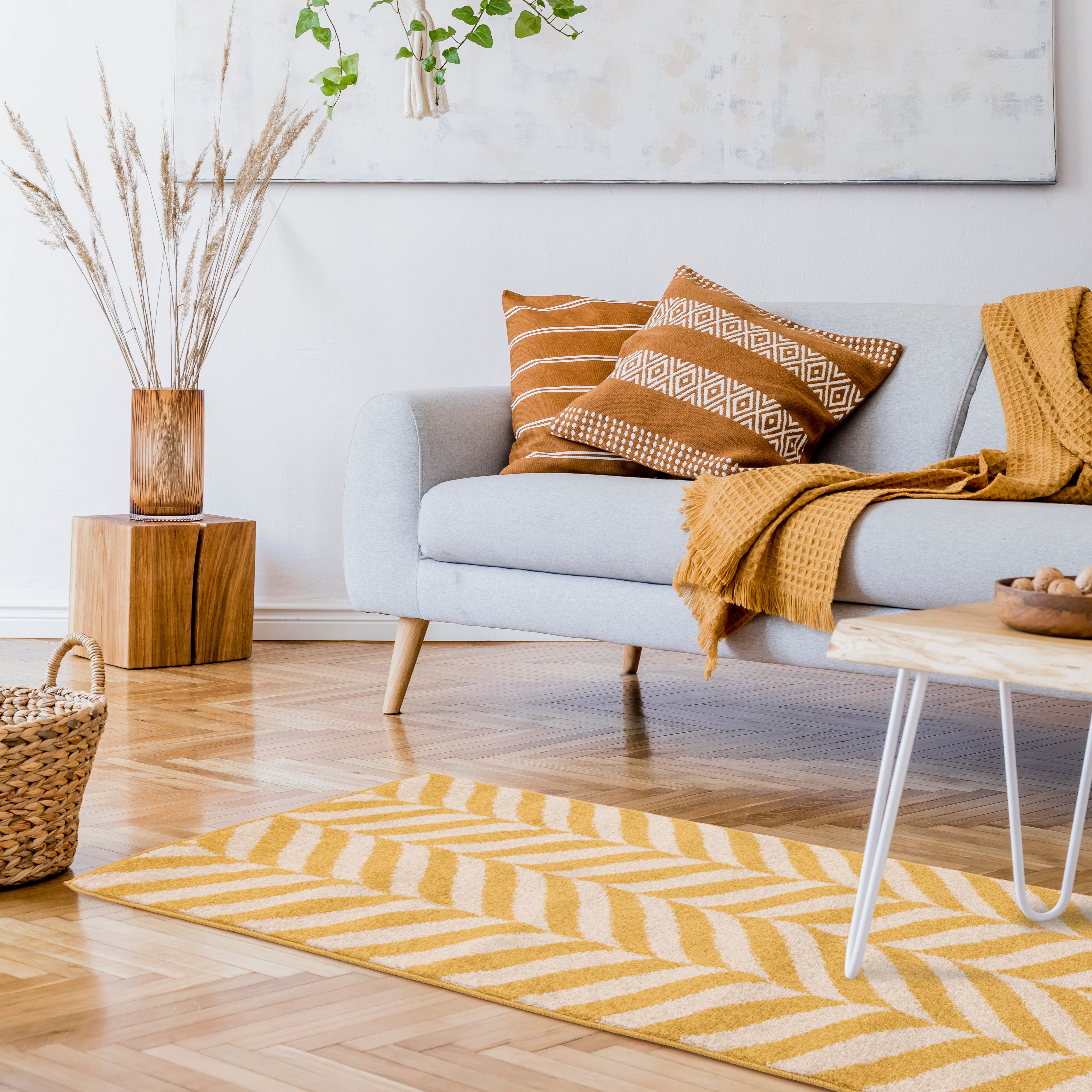 Muse MU08 Yellow Chevron Rug