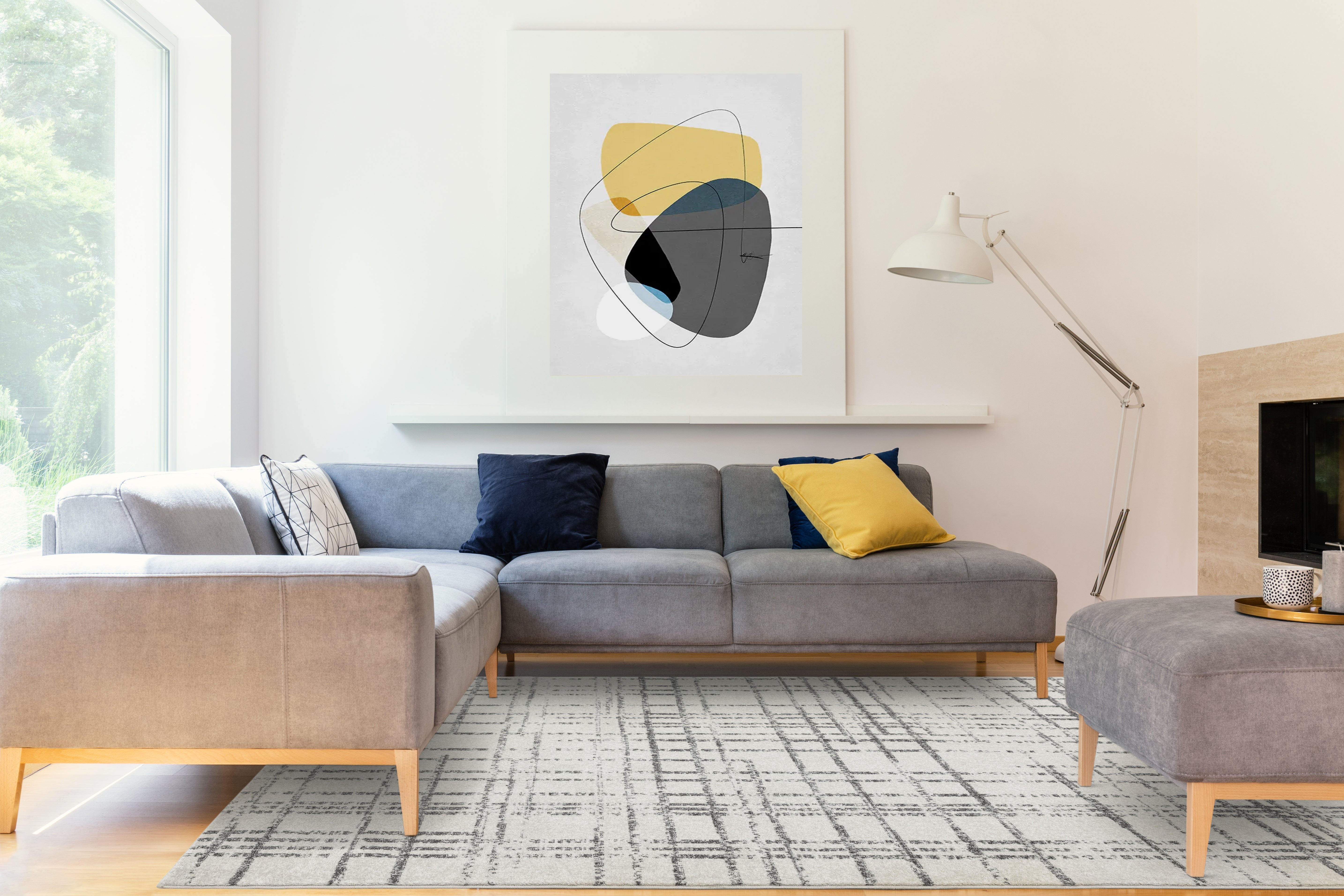 Nova NV31 Grid Grey Rug