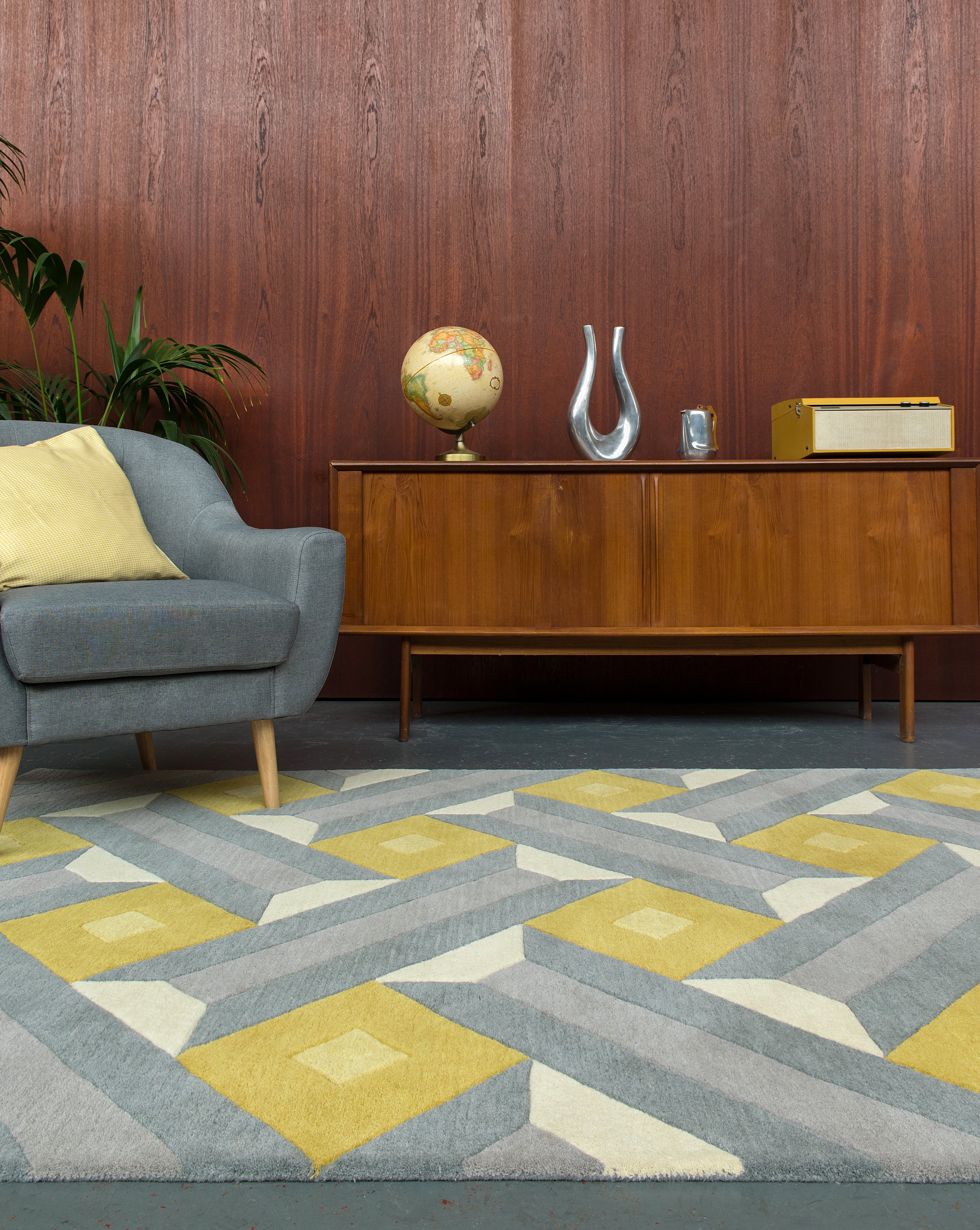 Reef RF01 Motif Ochre Grey Rug