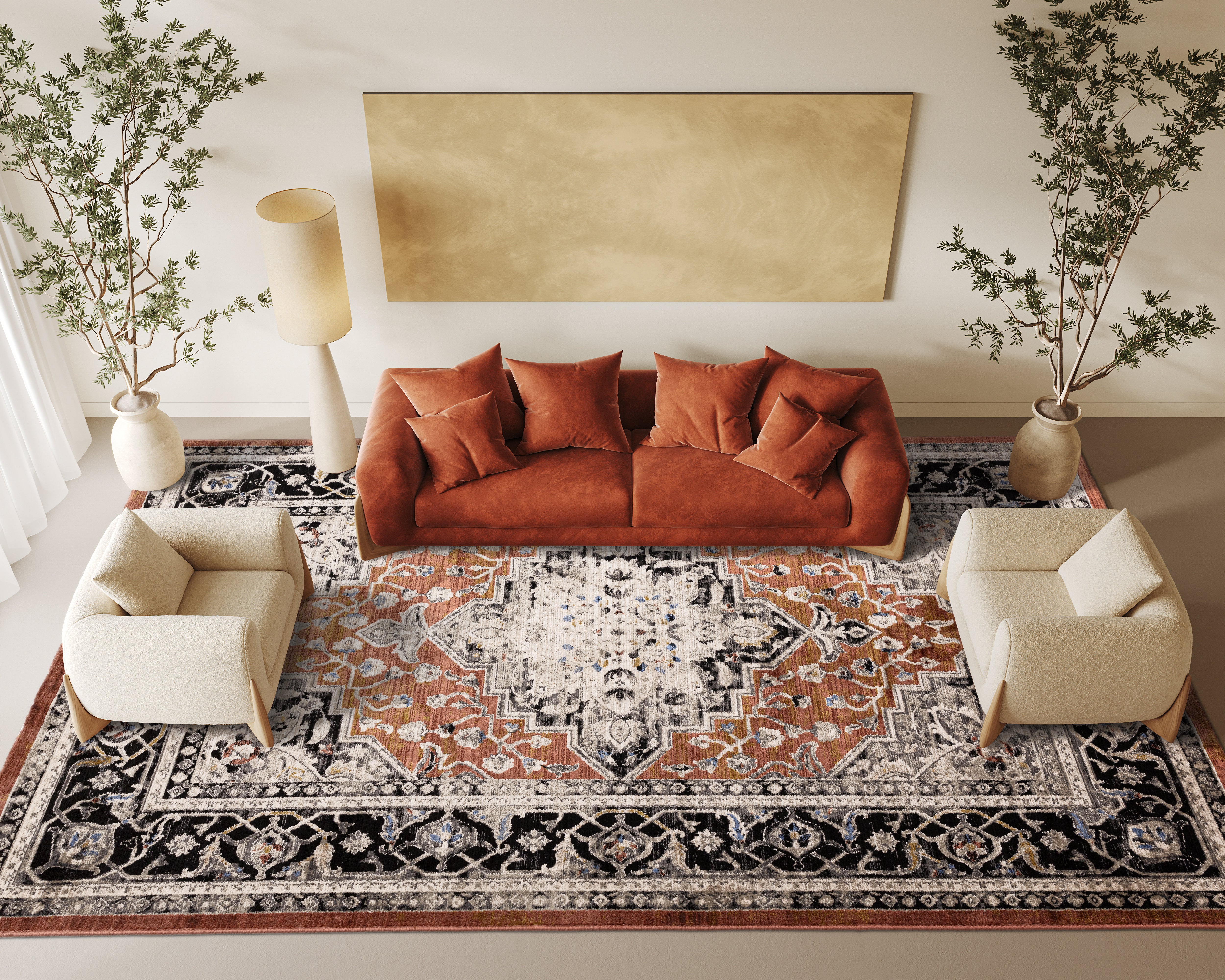 Sovereign 04 Terracotta Medallion Rug