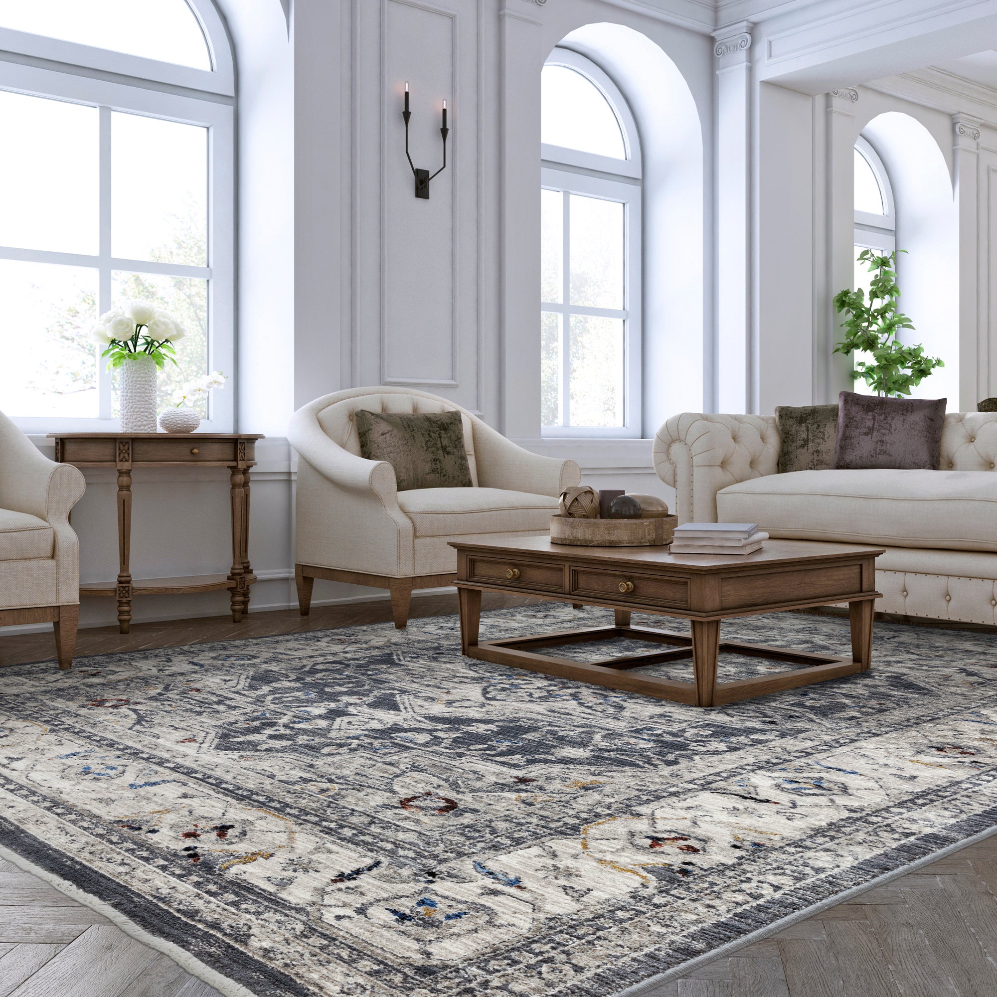 Sovereign 05 Charcoal Medallion Rug