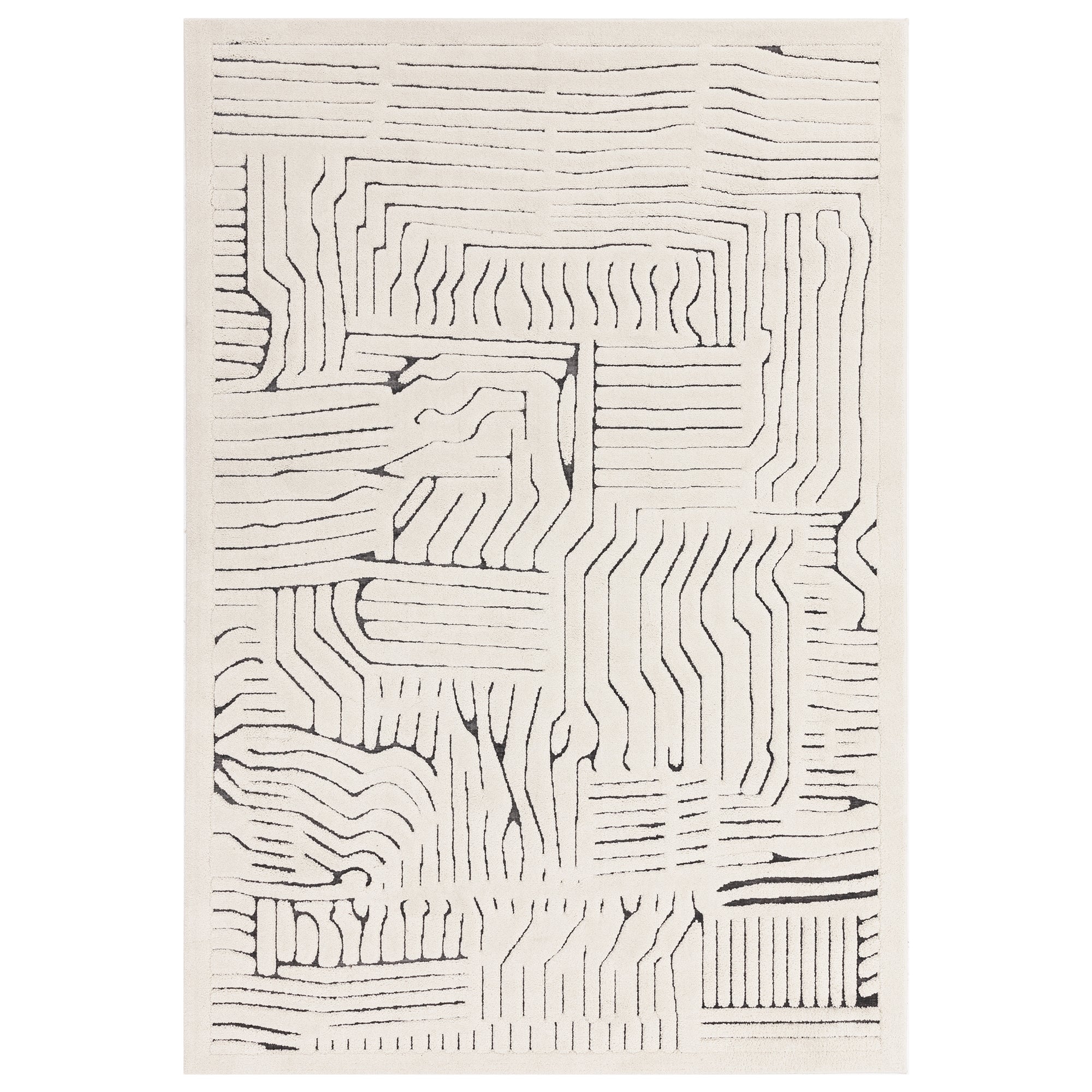 Valley 03 Ivory / Charcoal Route Rug