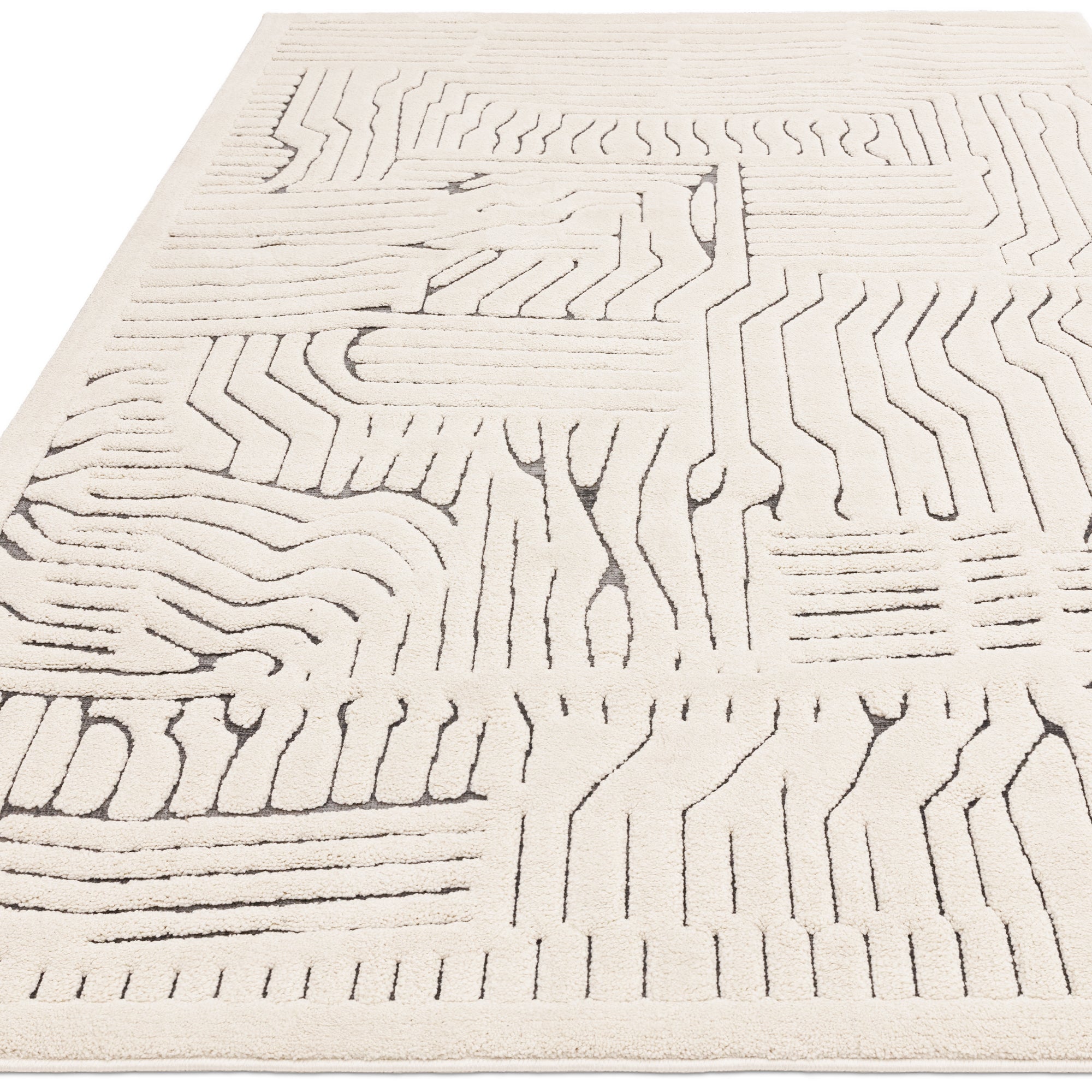 Valley 03 Ivory / Charcoal Route Rug