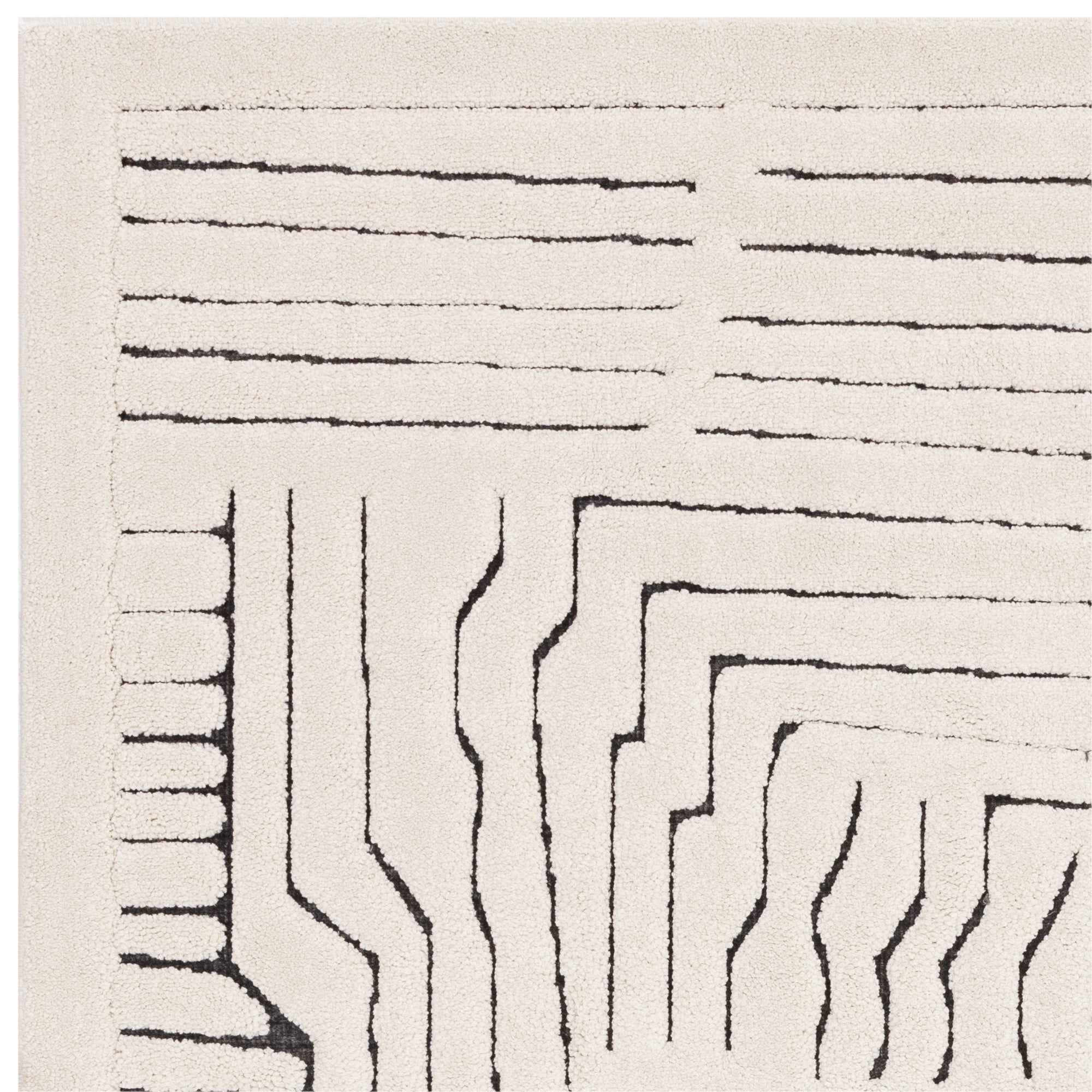 Valley 03 Ivory / Charcoal Route Rug