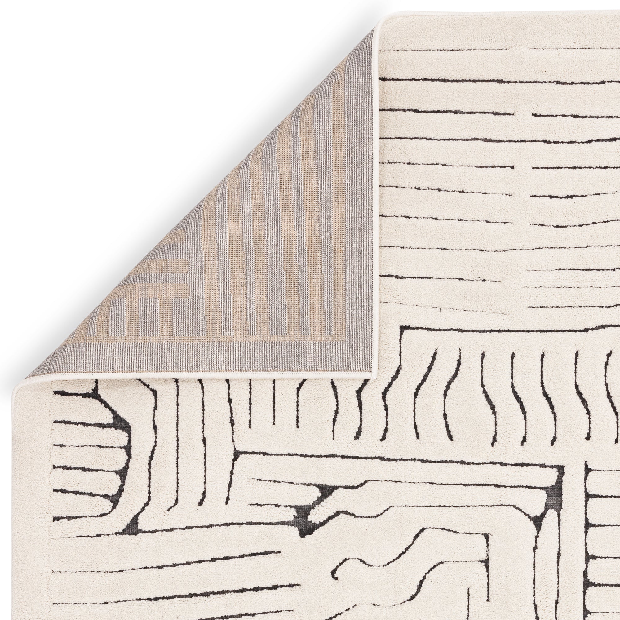 Valley 03 Ivory / Charcoal Route Rug