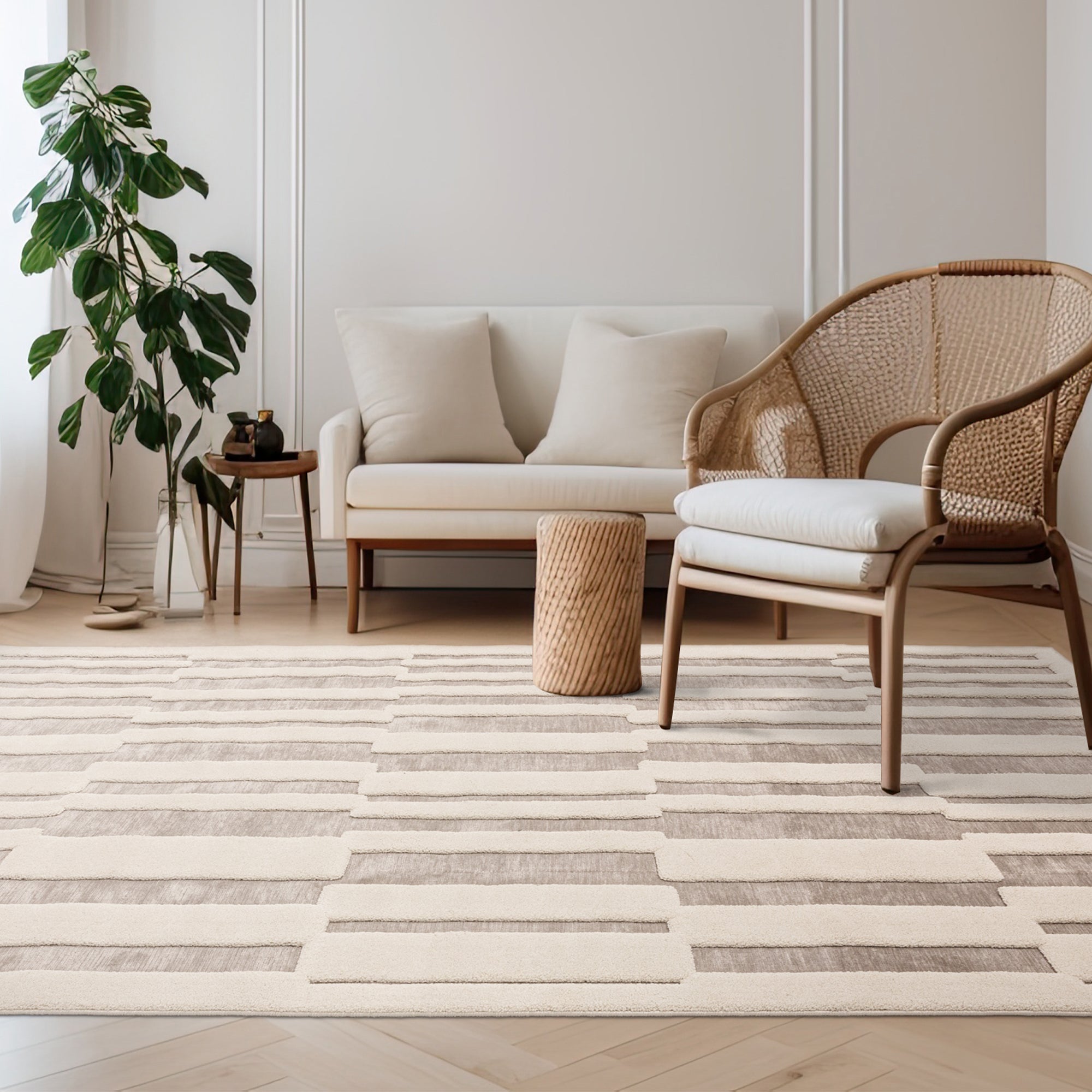 Valley 08 Natural/Ivory Tile Rug