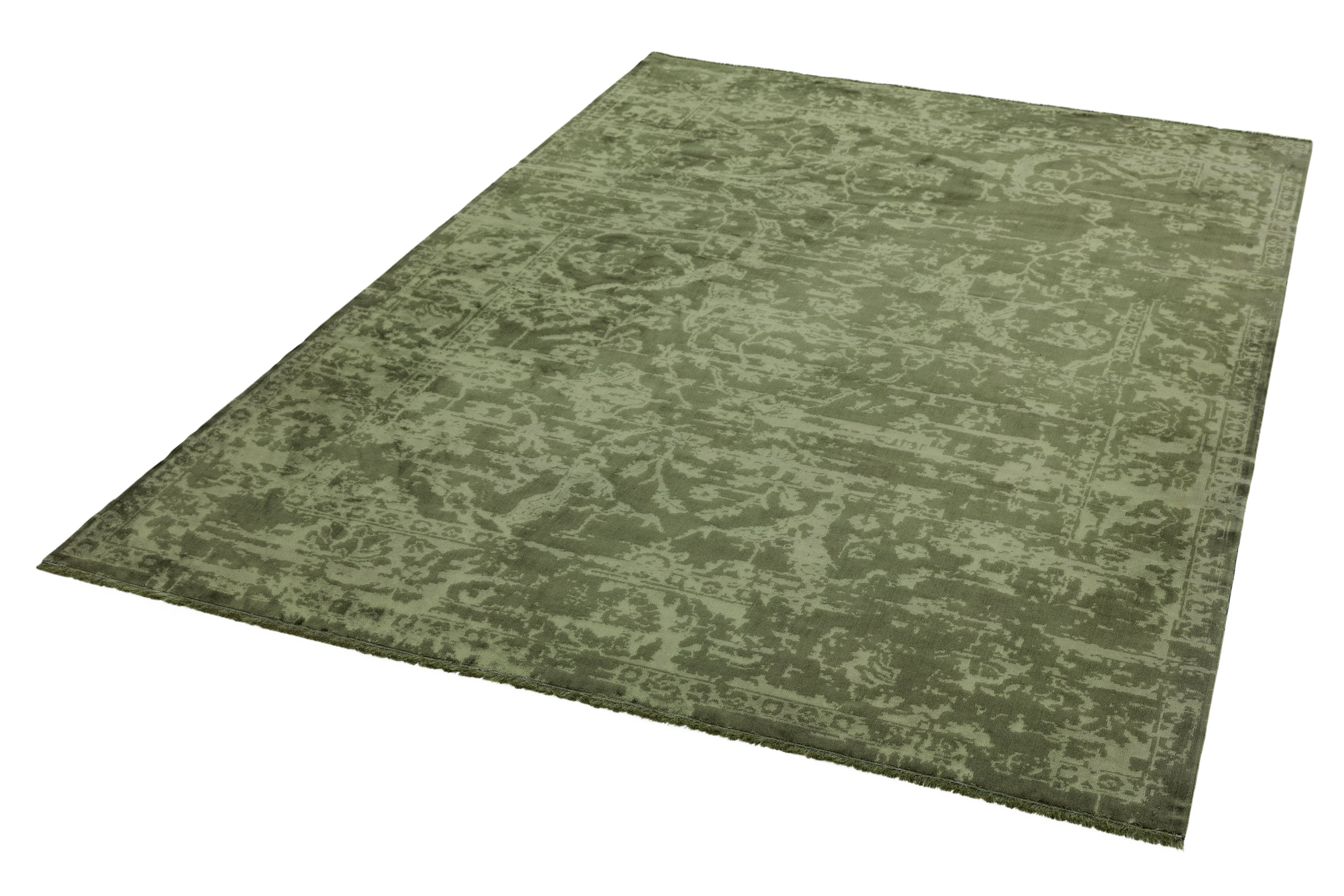 Zehraya ZE06 Green Abstract Rug