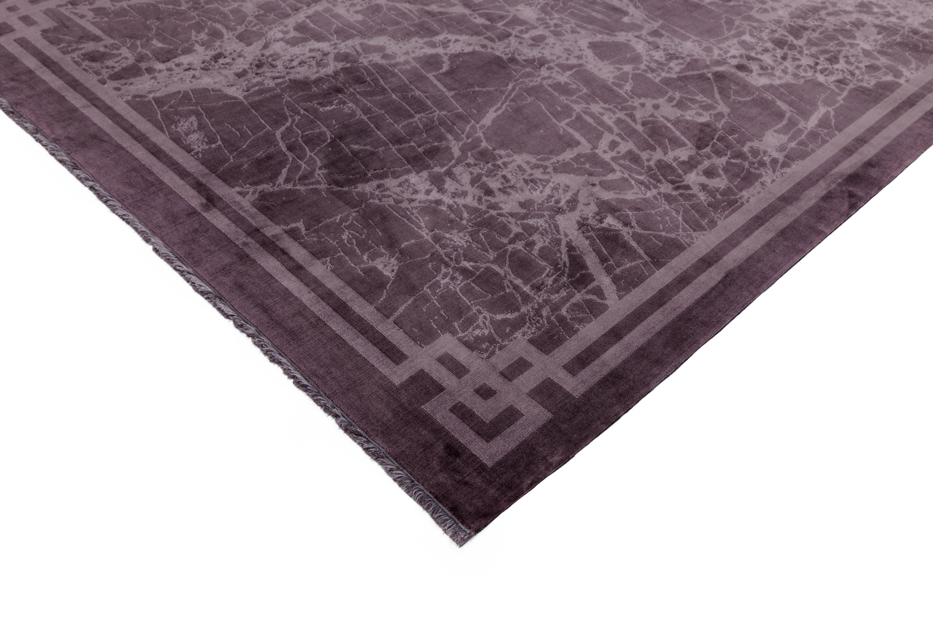 Zehraya ZE01 Purple Border Rug