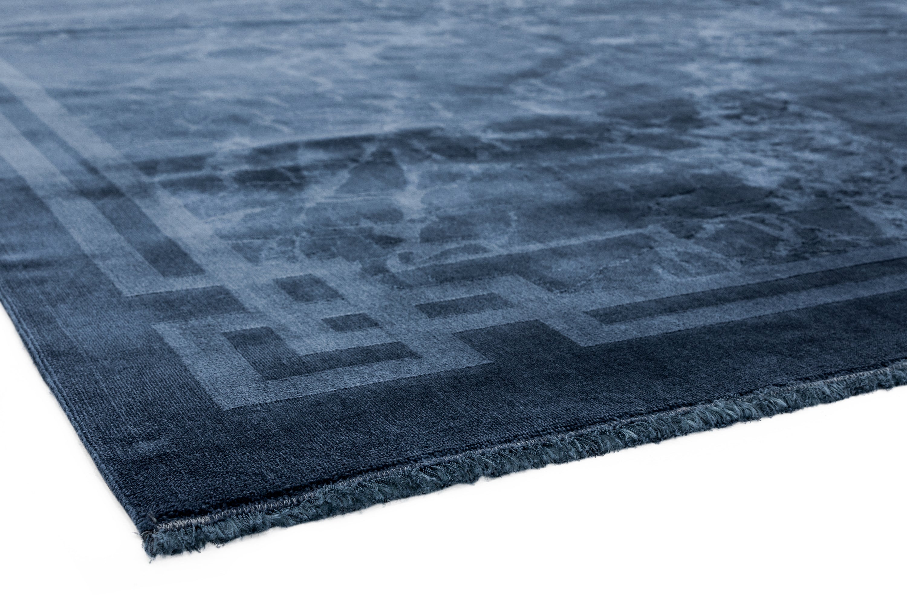 Zehraya ZE02 Ink Blue Border Rug