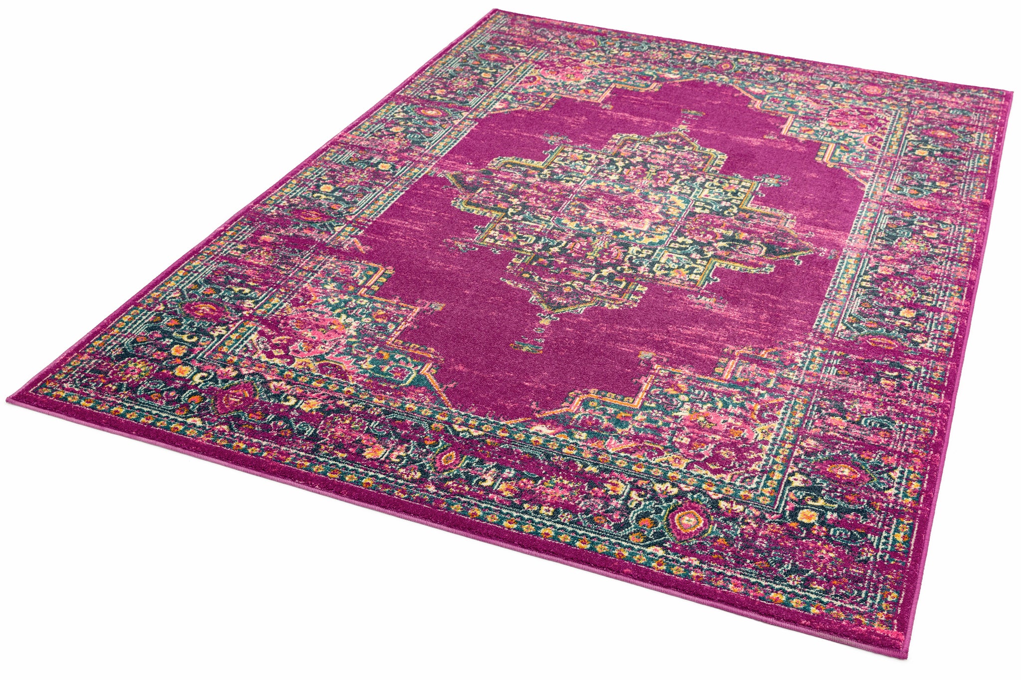 Colt CL04 Medallion Fuschia Rug - Vibrant Colored Rugs