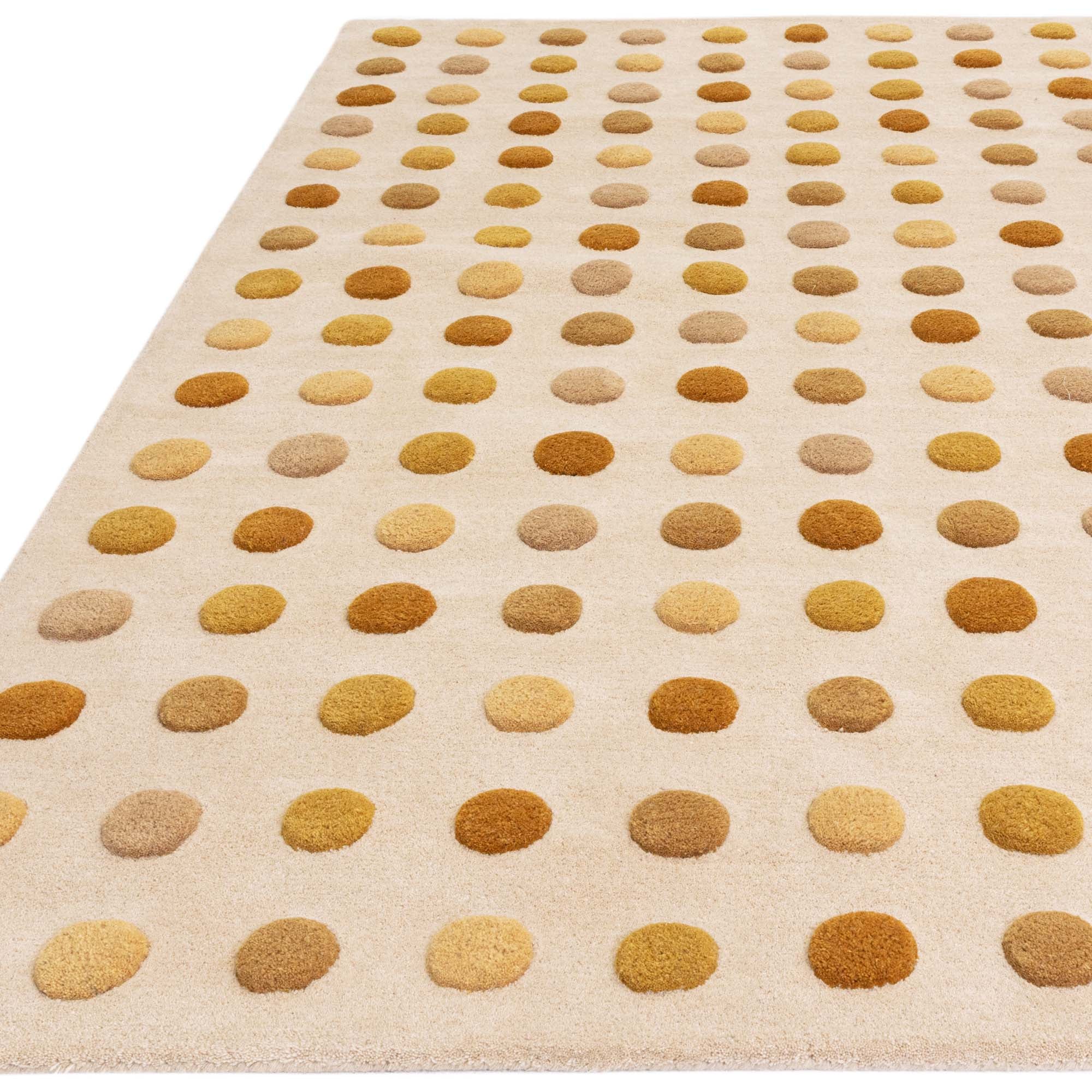 Contemporary Design Dotty Gold Yellow and Ochre Rug