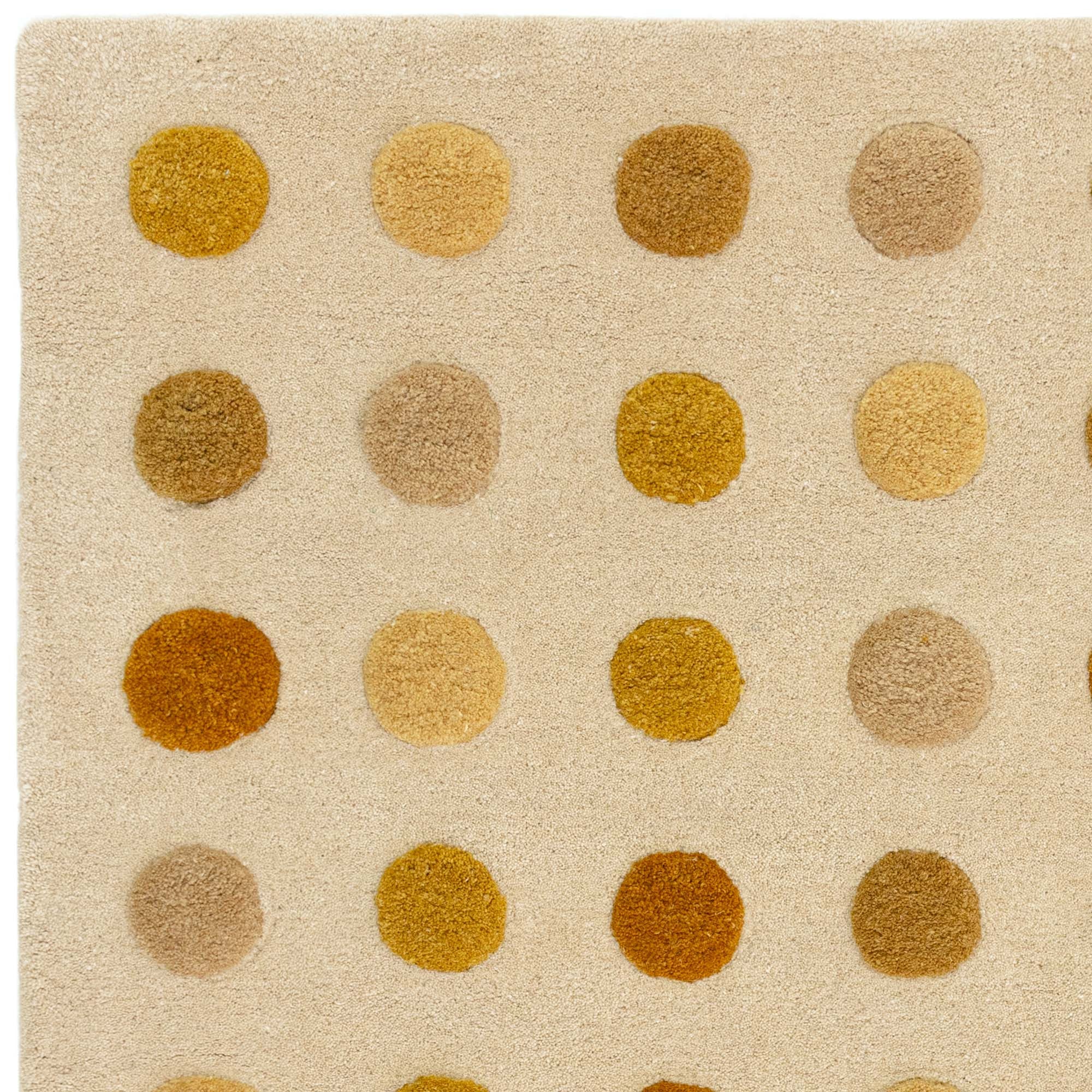 Contemporary Design Dotty Gold Yellow and Ochre Rug