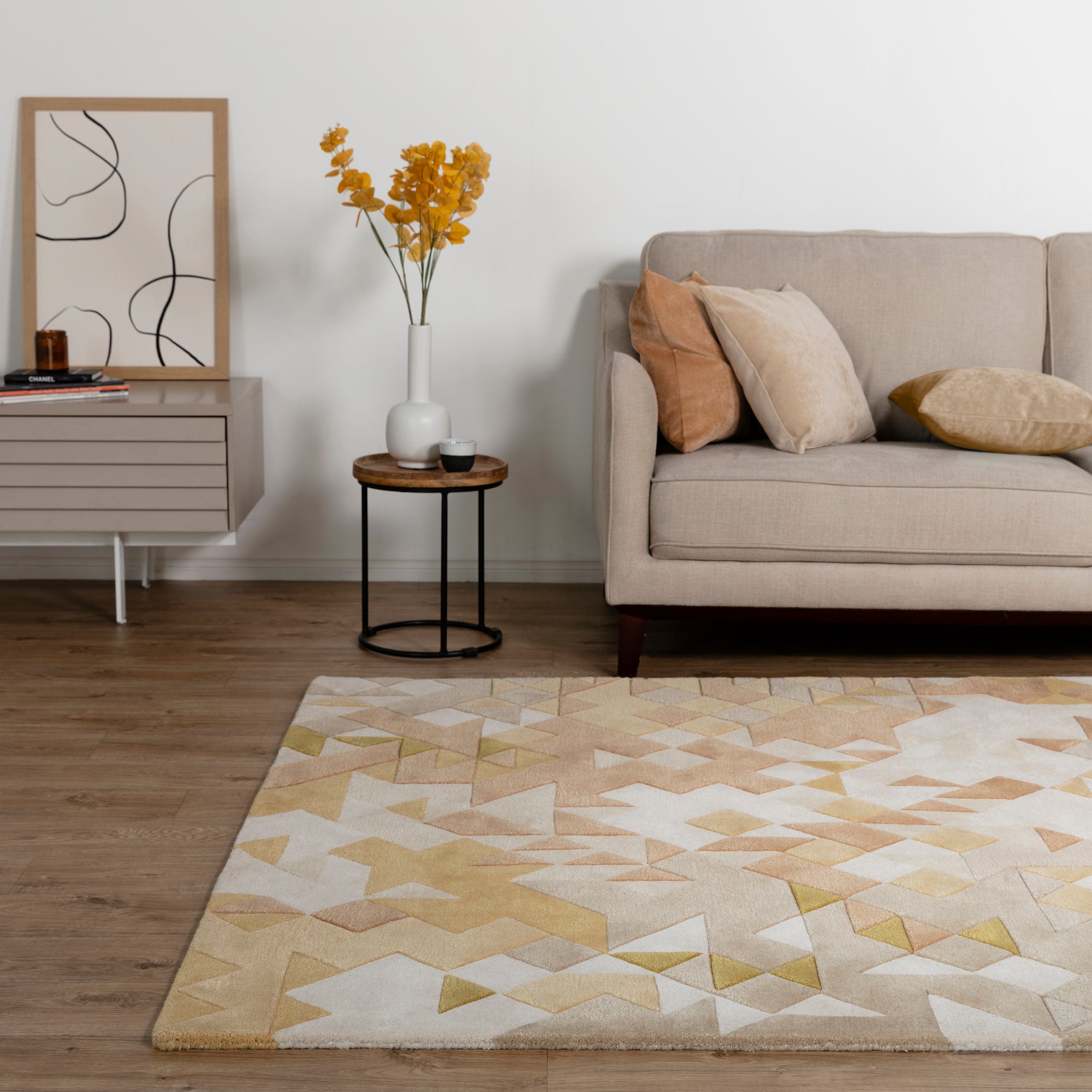 Contemporary Design Enigma Gold Multi Rug