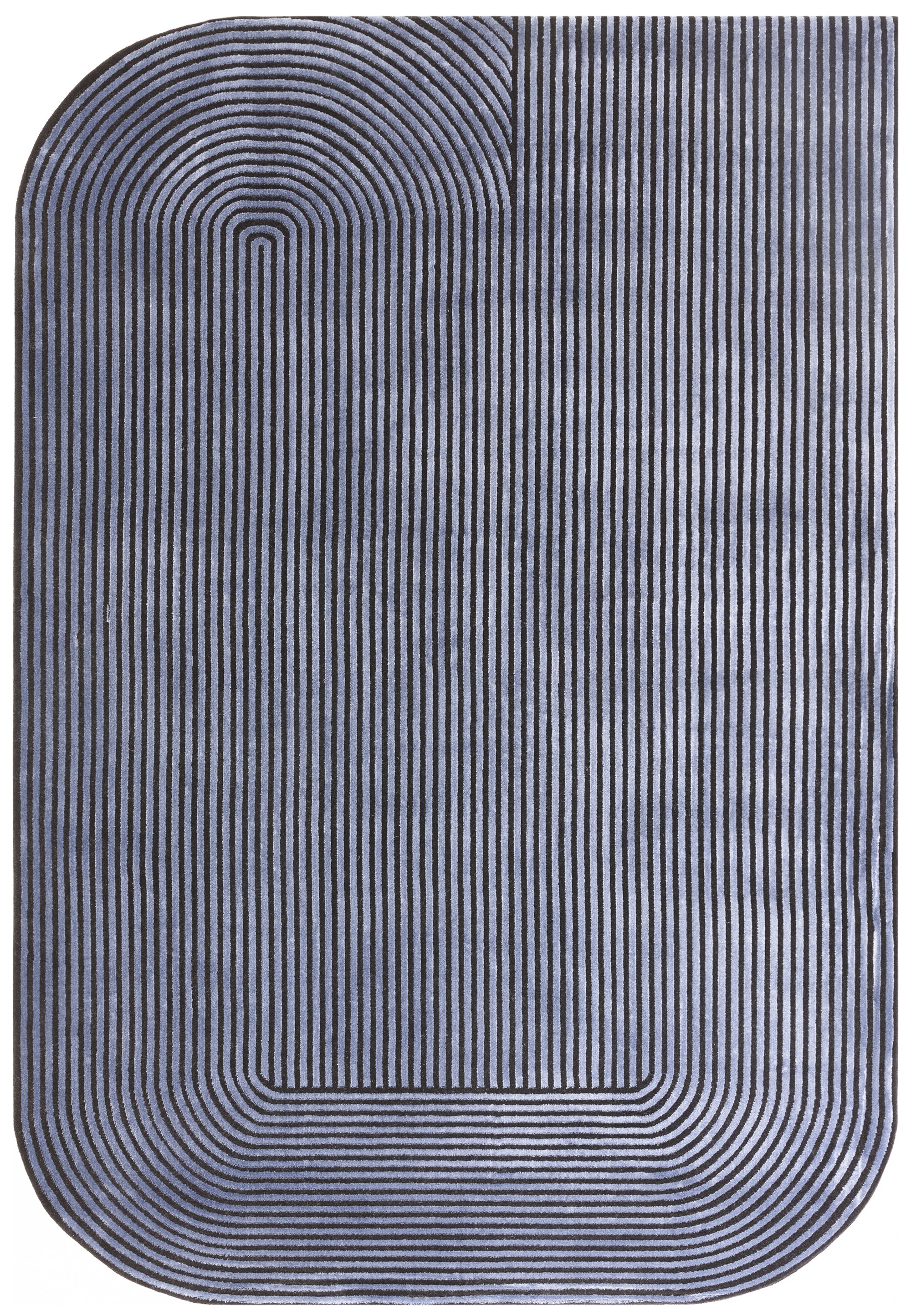 Kuza Shape Black / Navy Rug