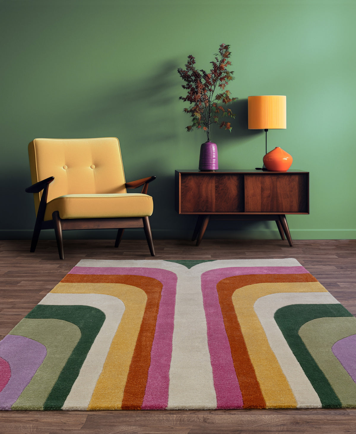 Romy 01 Retro Pink Rug - Contemporary Rugs