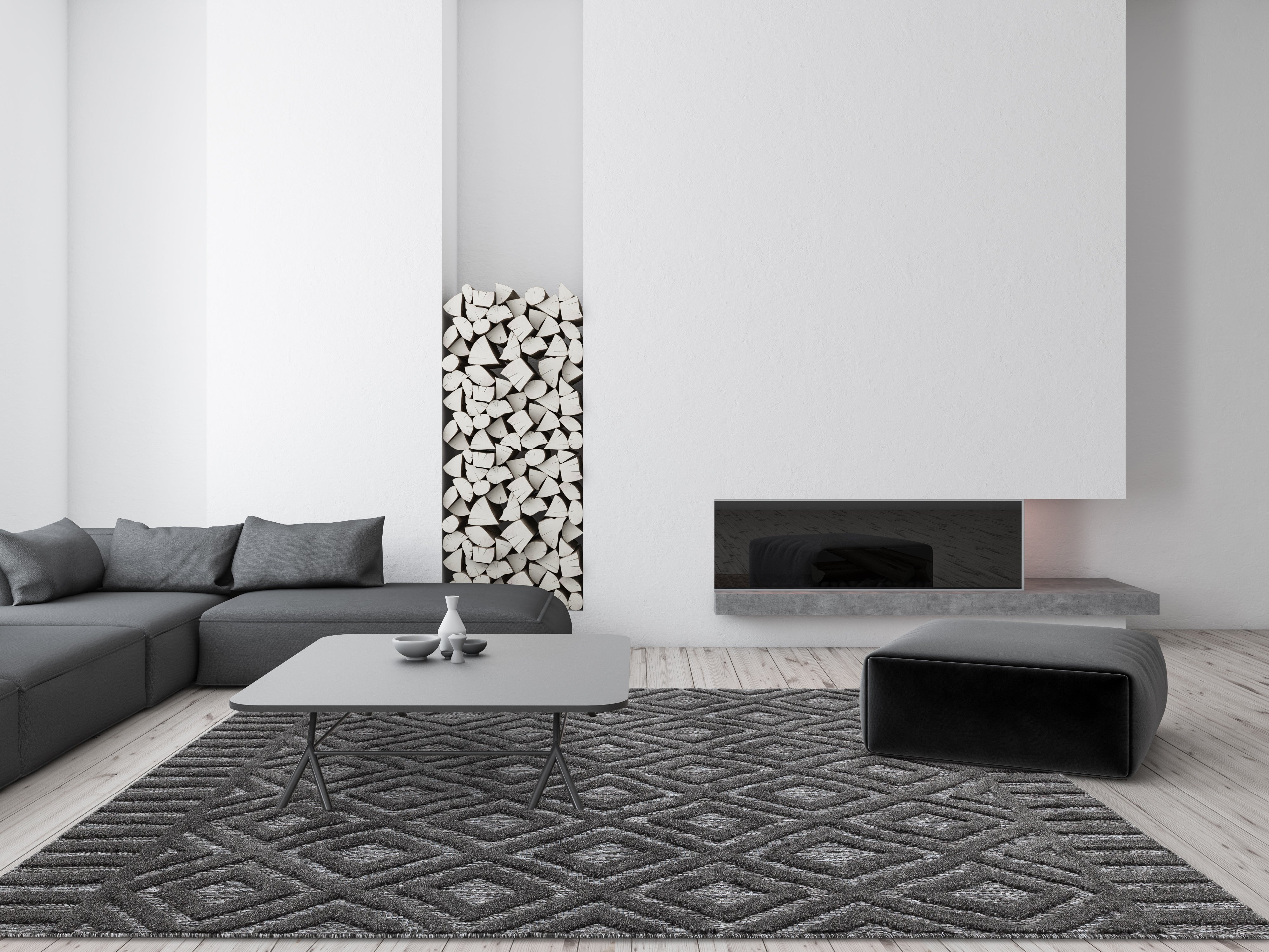 Salta SA02 Charcoal Diamond Rug