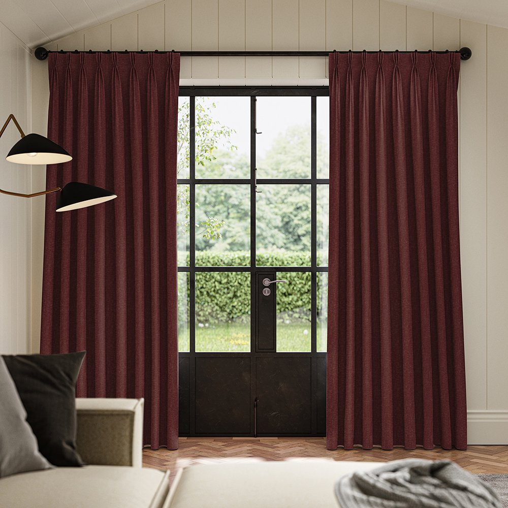 Lou Cranberry Curtains
