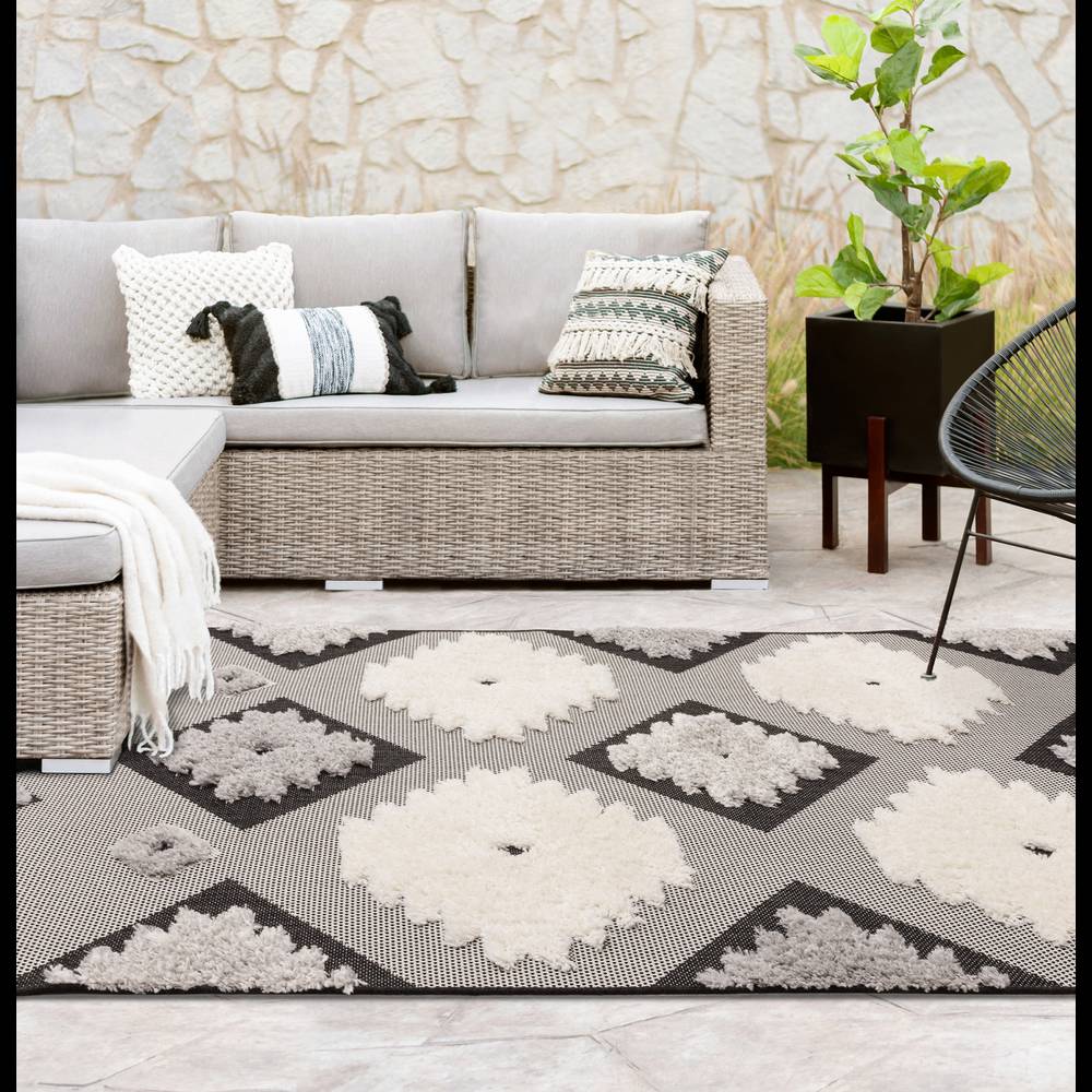 Monty Black/Cream Tribal Rug