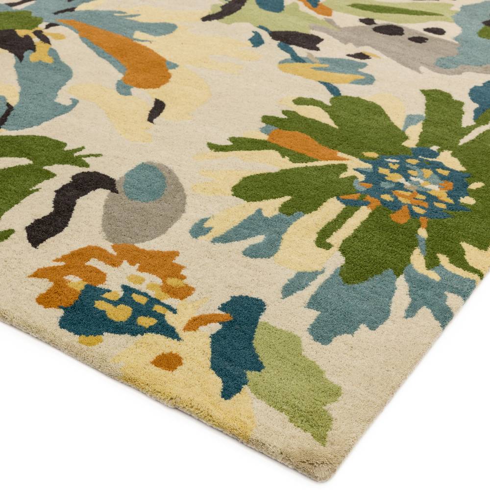 Reef Floral Green Multi Rug